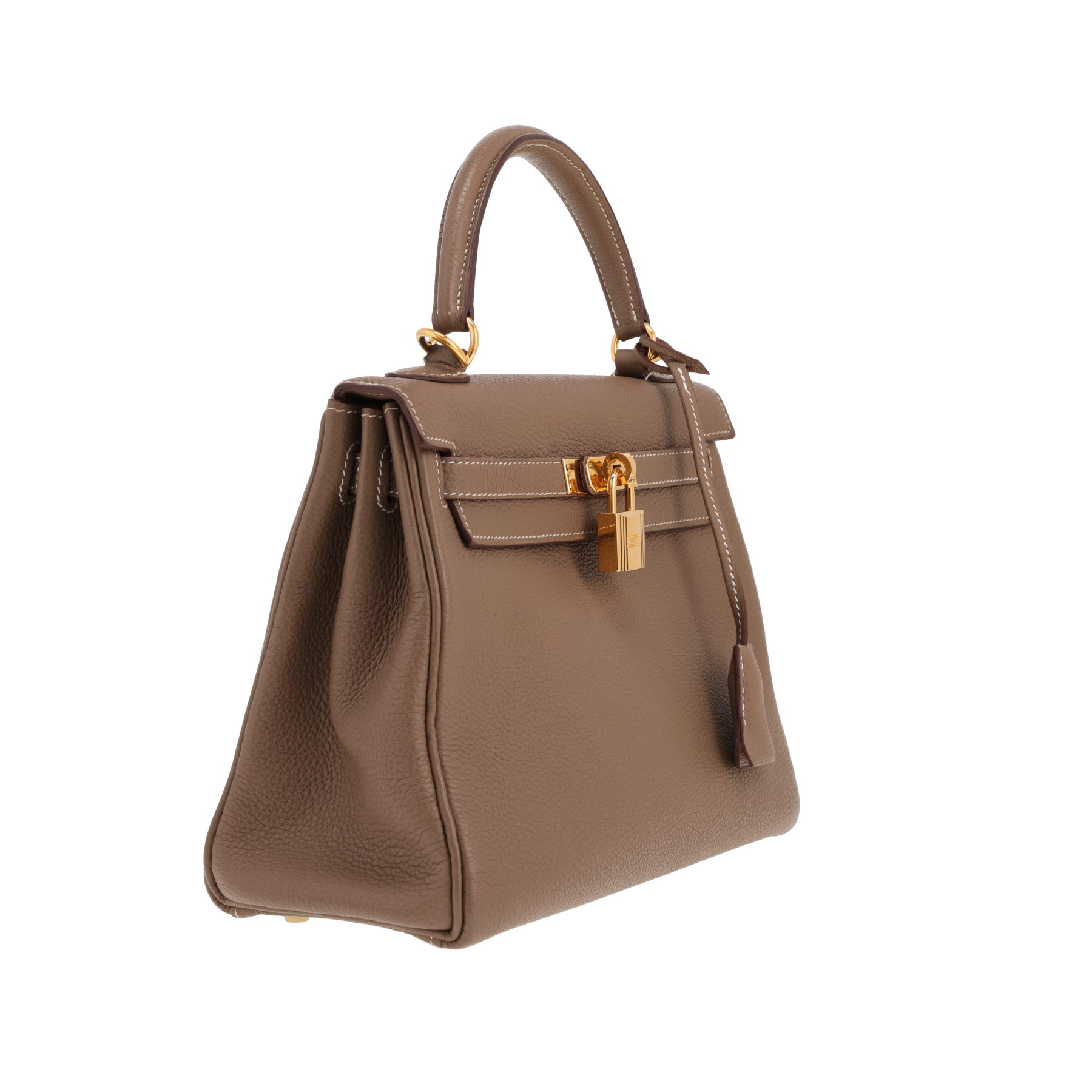 Bolso Hermès Kelly de 25 cm en piel Togo Étoupe