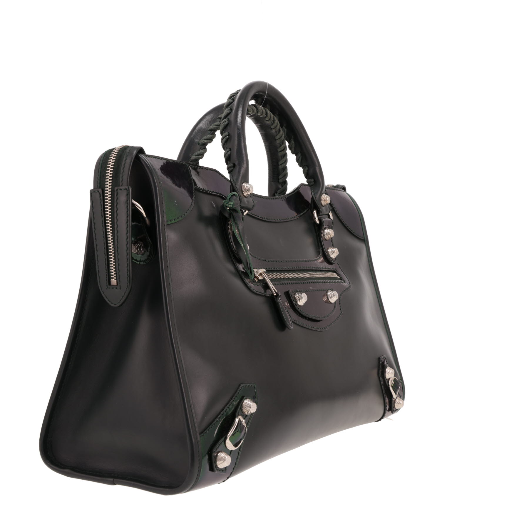 Bolso Balenciaga City de piel brillante verde y piel charol verde