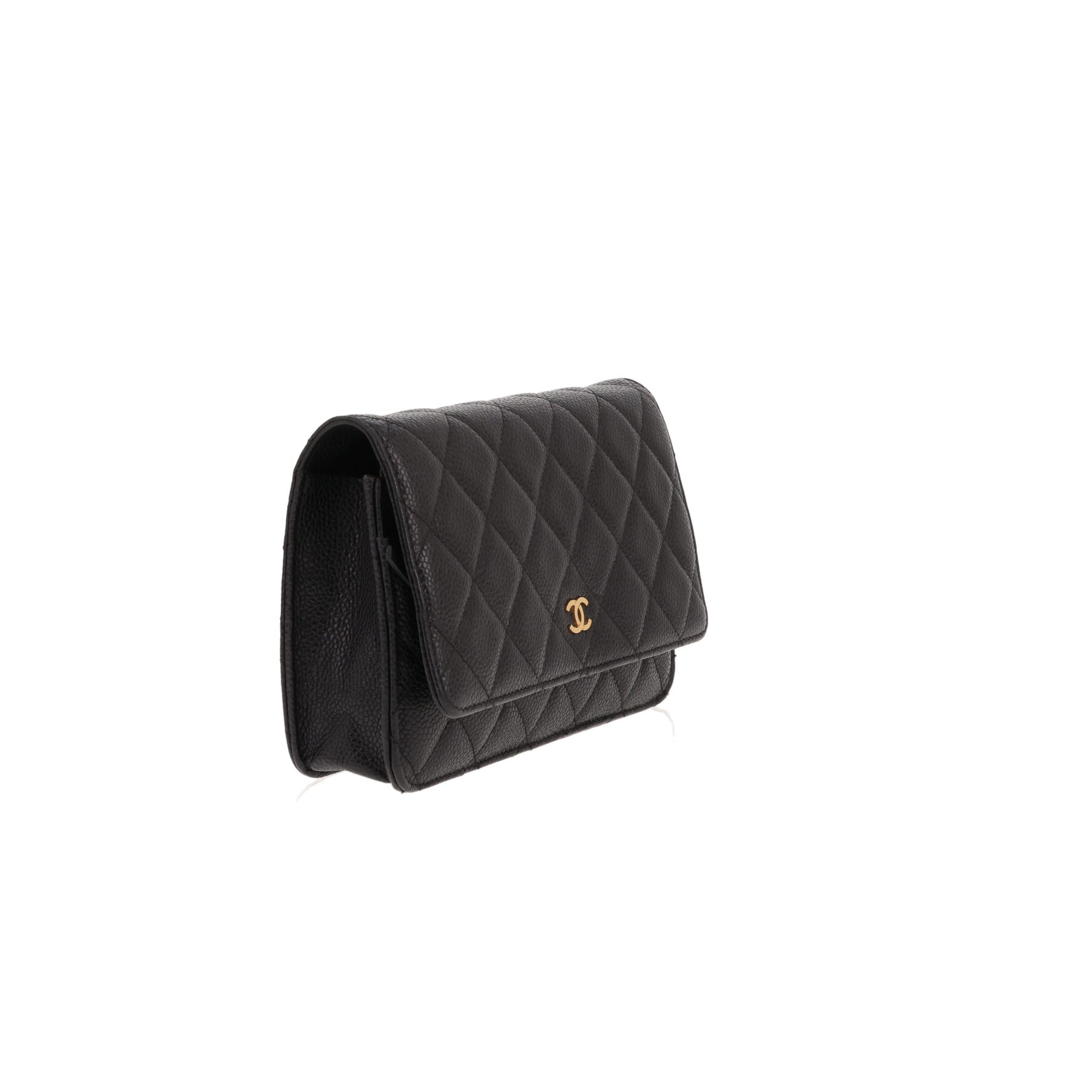 Chanel ‘Wallet on Chain’ shoulder bag in Noir quilted grained leather
