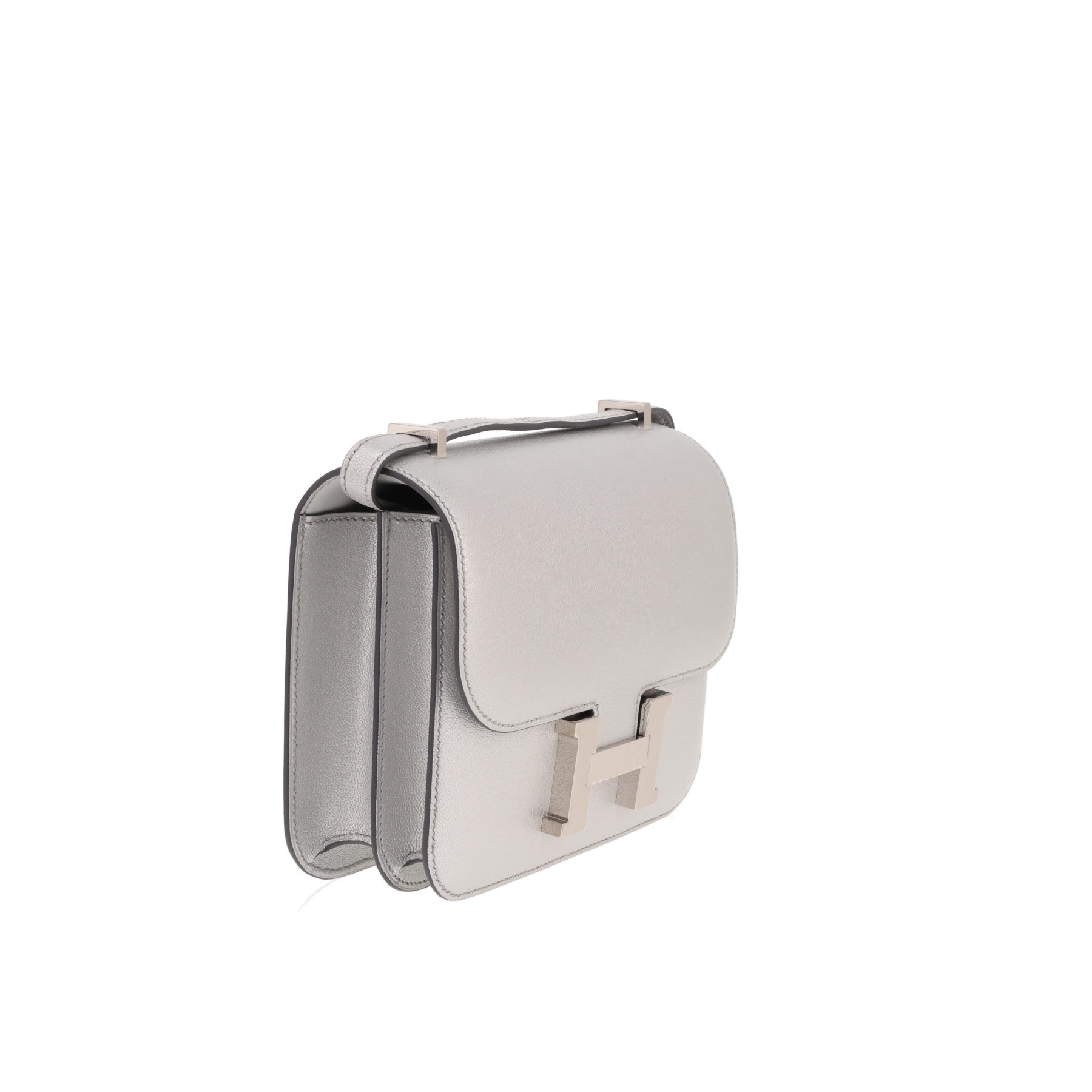 Hermès Constance handbag in silver-coloured goatskin