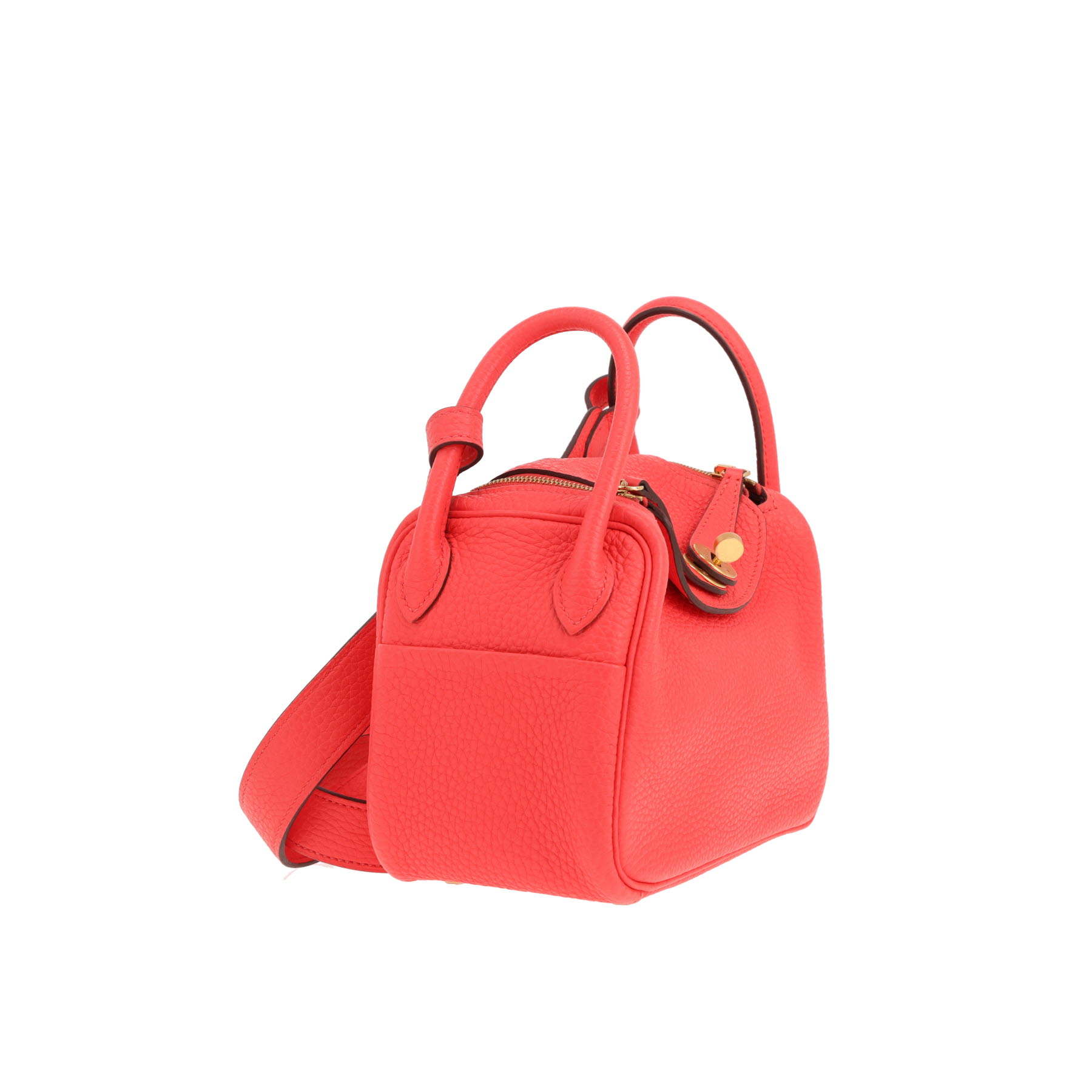 Bolso Hermès Lindy mini de piel Togo rosa