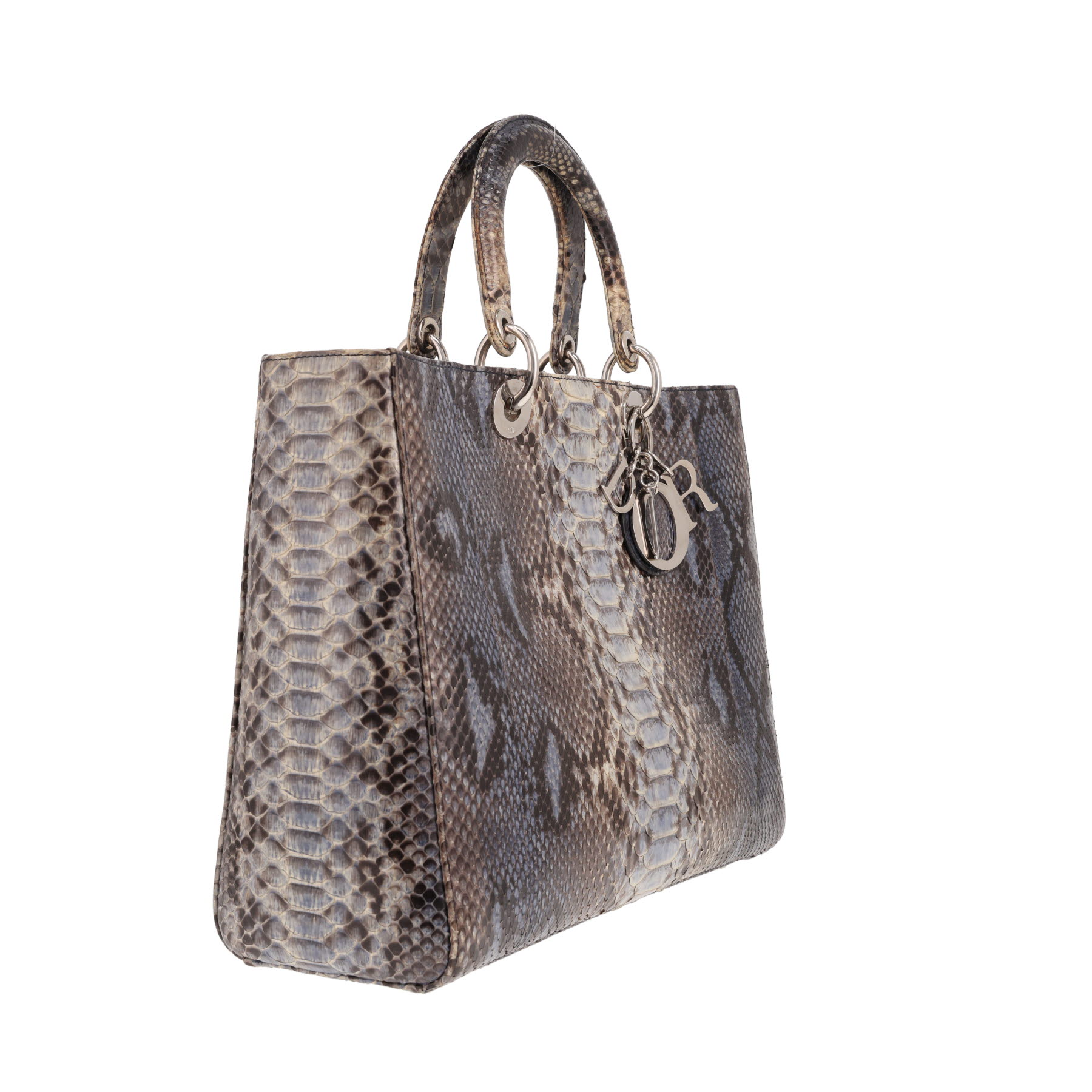 Bolso Dior «Lady Dior» de piel de pitón en tonos degradados de azul y beige