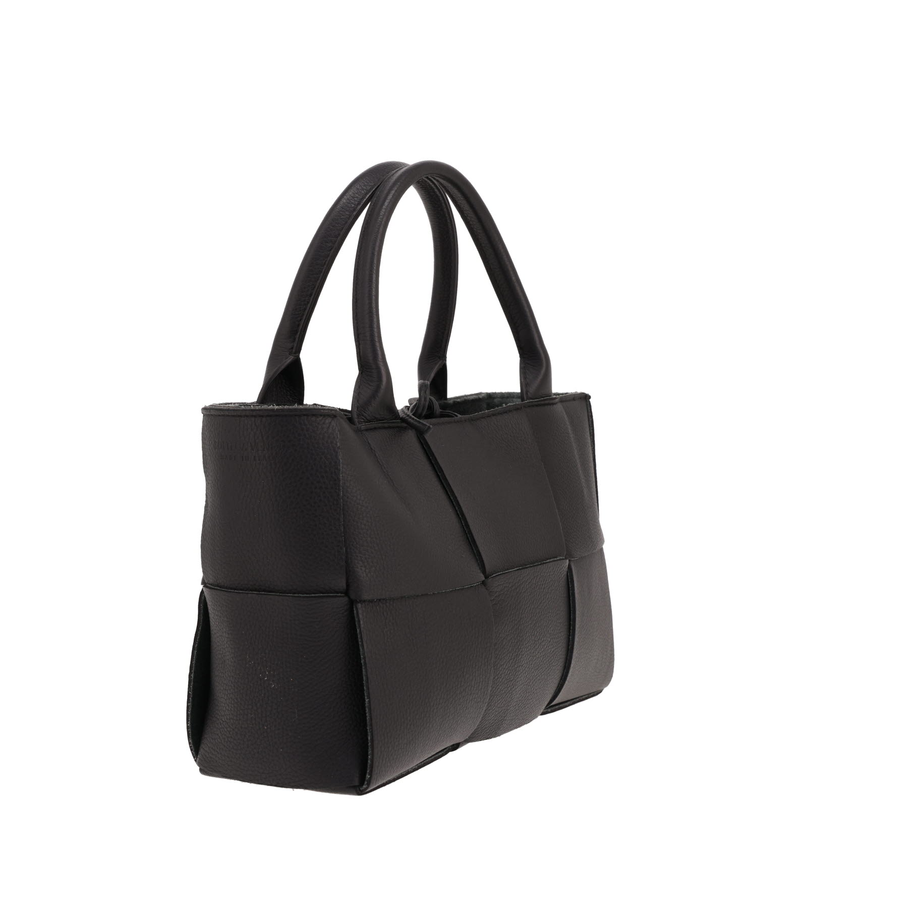 Borsa shopping Bottega Veneta  Arco mini  in pelle intrecciata Noir