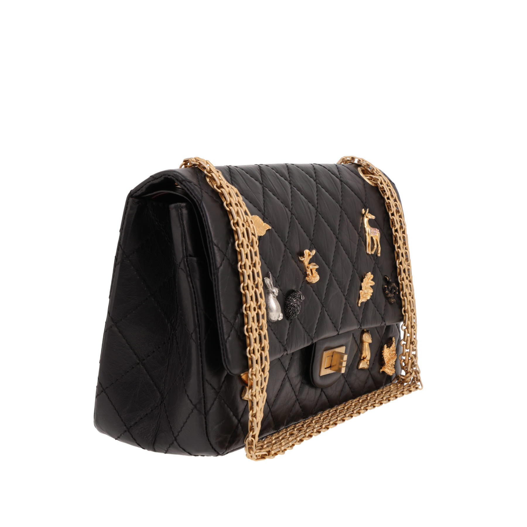 Borsa a tracolla Chanel 2.55 in pelle trapuntata nera