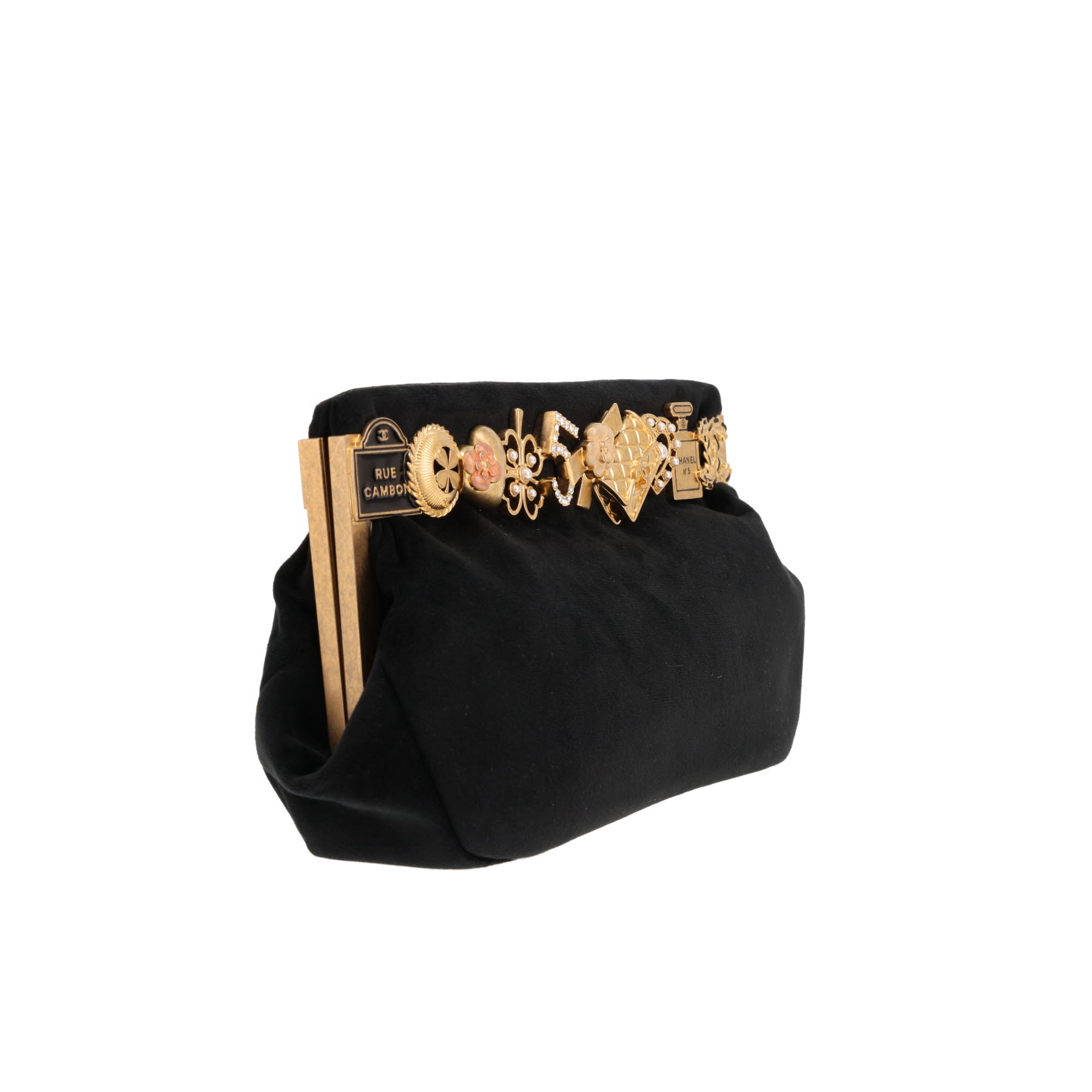 Chanel clutch bag   in black velvet
