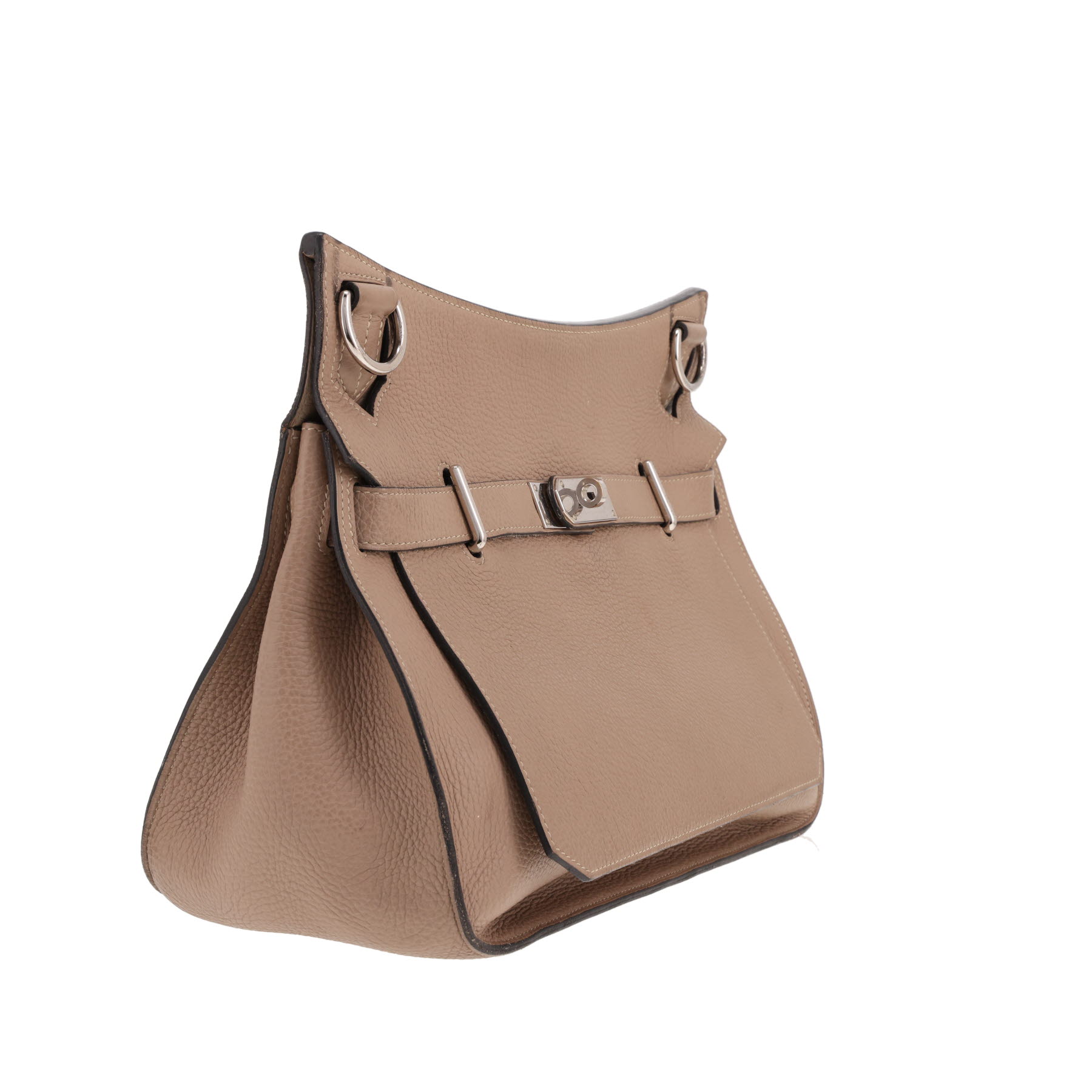 Borsa a tracolla Hermès Jypsiere da 34 cm in pelle Togo Gris Tourterelle