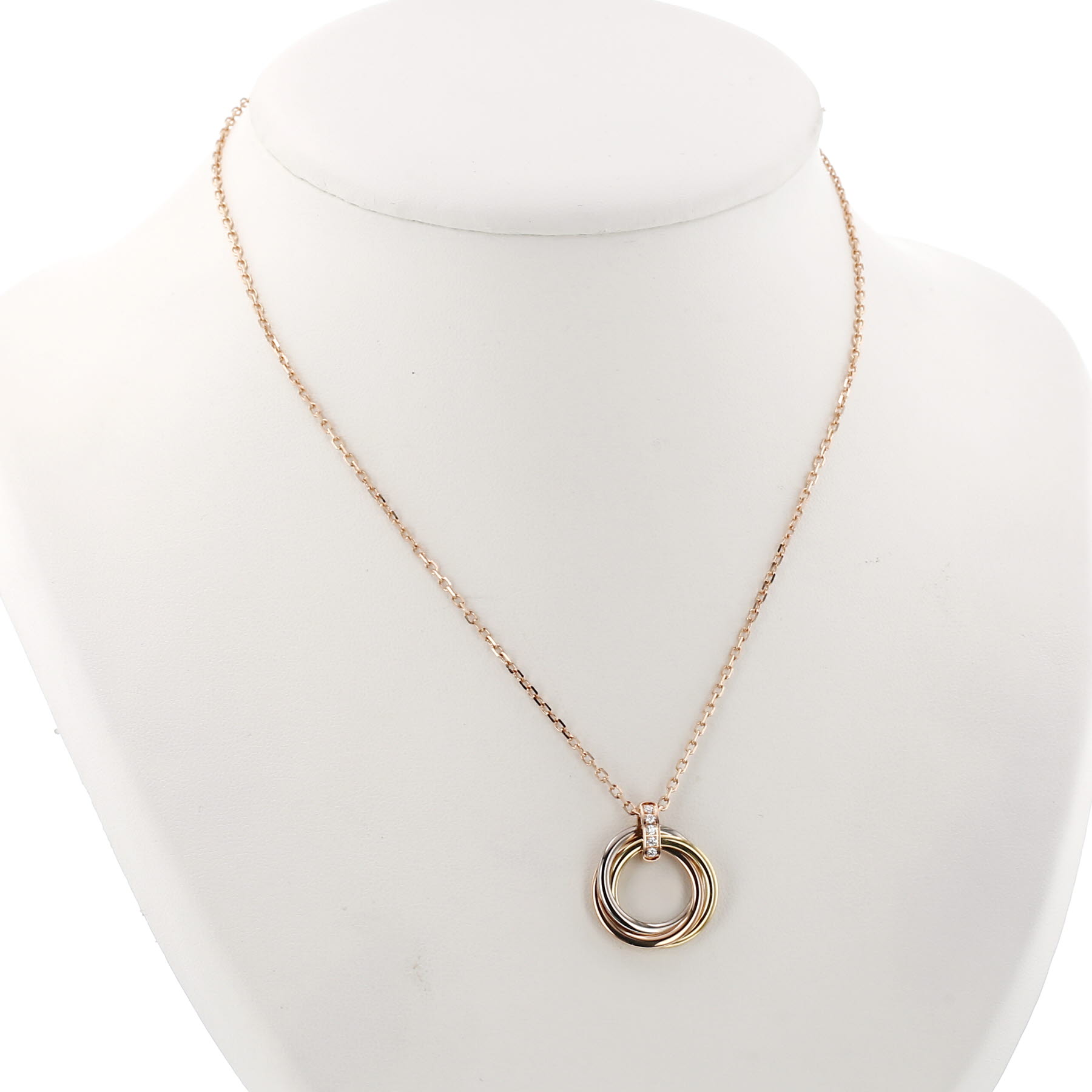 Cartier Trinity necklace in three-tone gold and diamonds