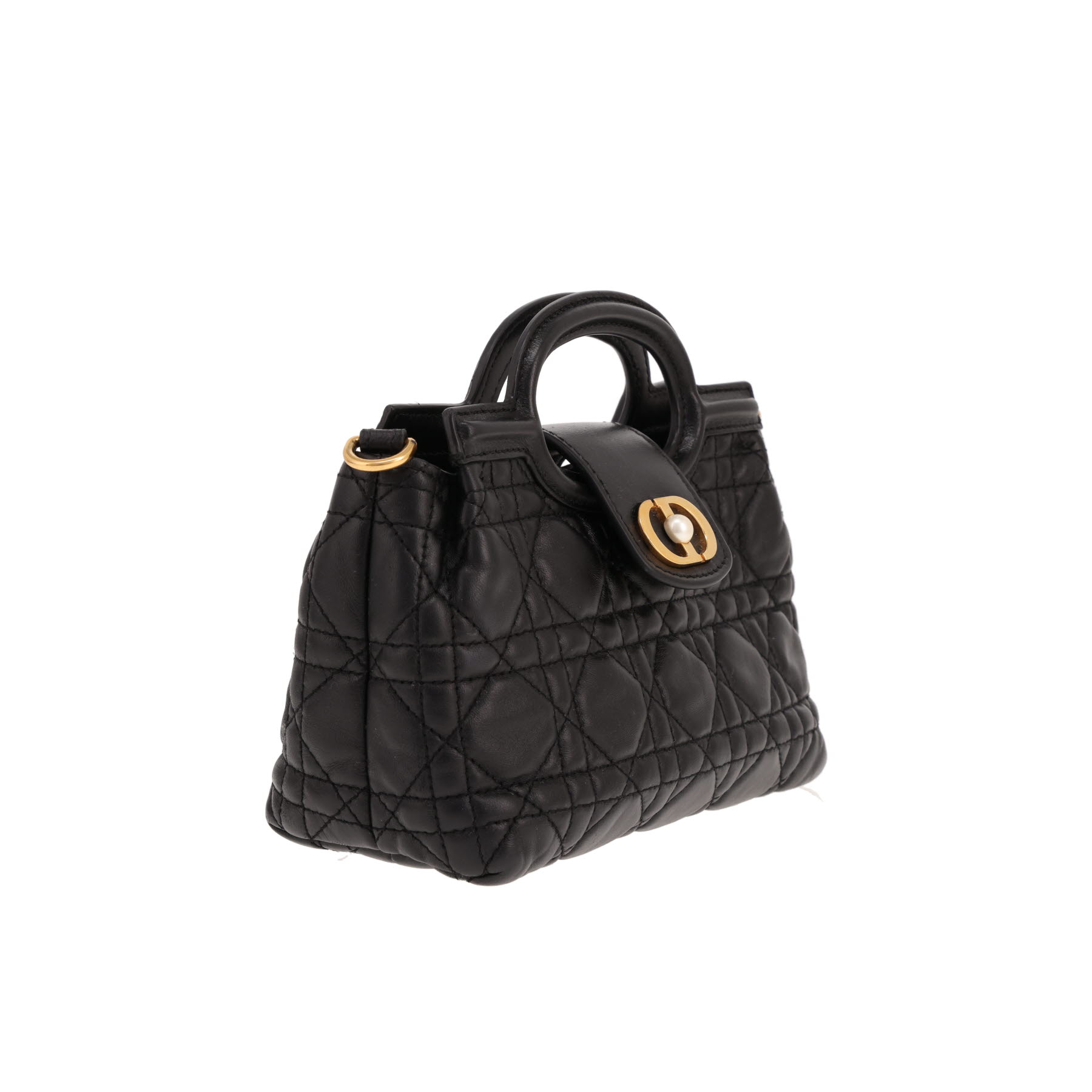 Dior handbag  Dior Jolie Mini Top Handle  in black cannage leather