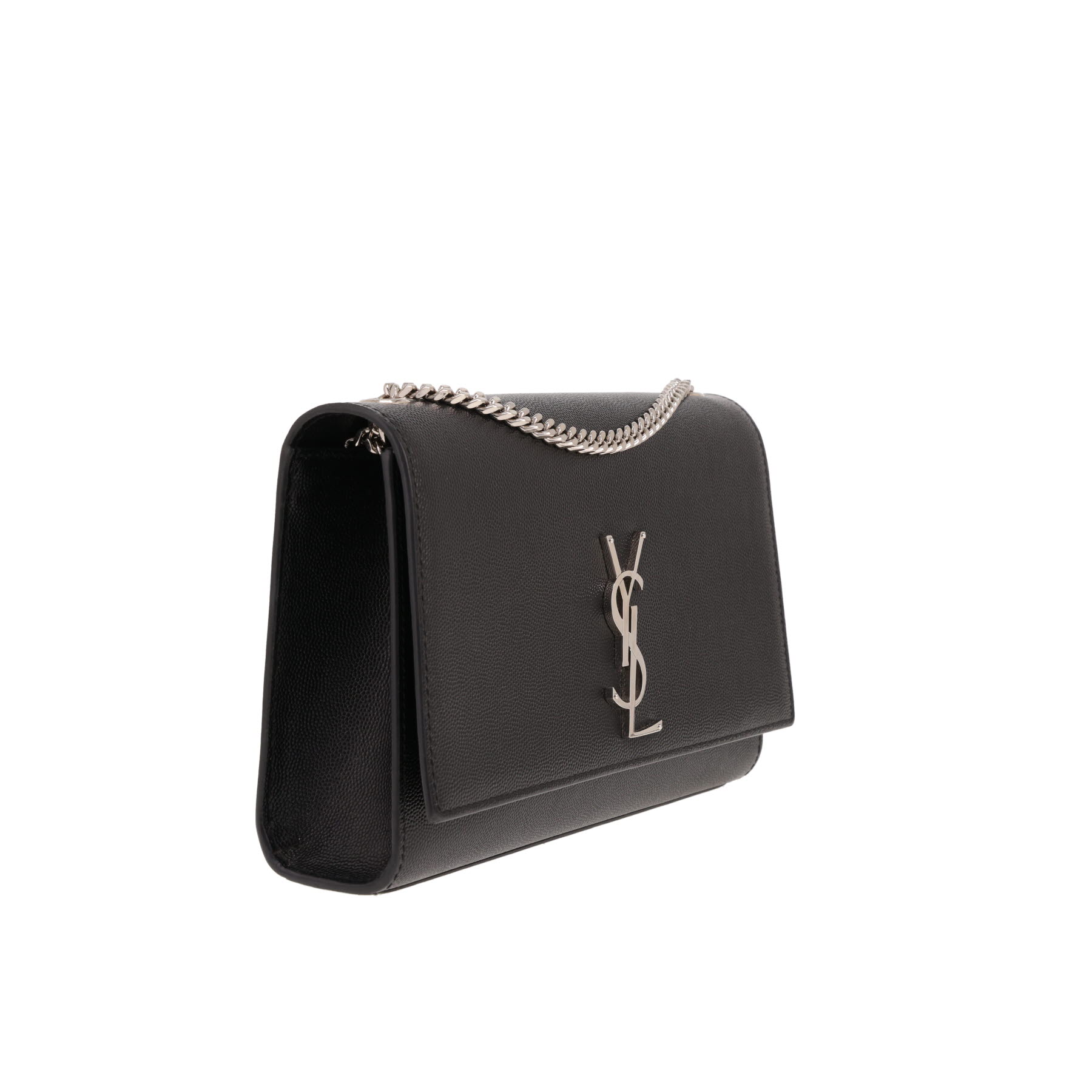 Sac bandoulière Saint Laurent  Kate en cuir grainé noir