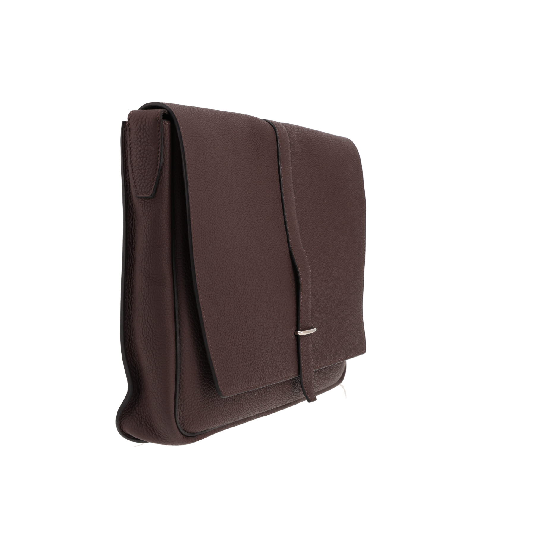 Borsa a tracolla Hermès “Steve” in pelle Togo marrone
