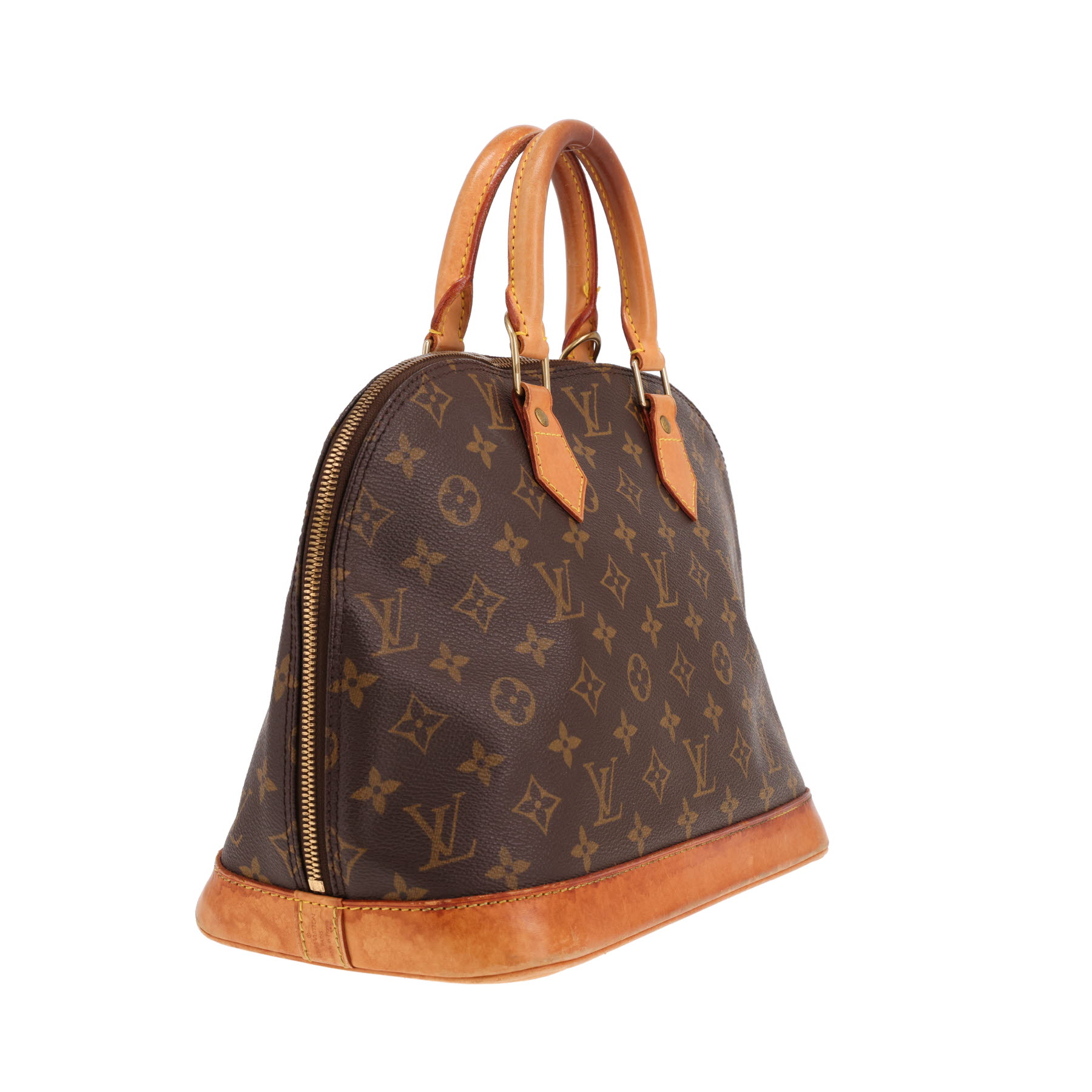 Bolso de mano Louis Vuitton Alma, modelo mediano, de lona Monogram marrón y piel natural