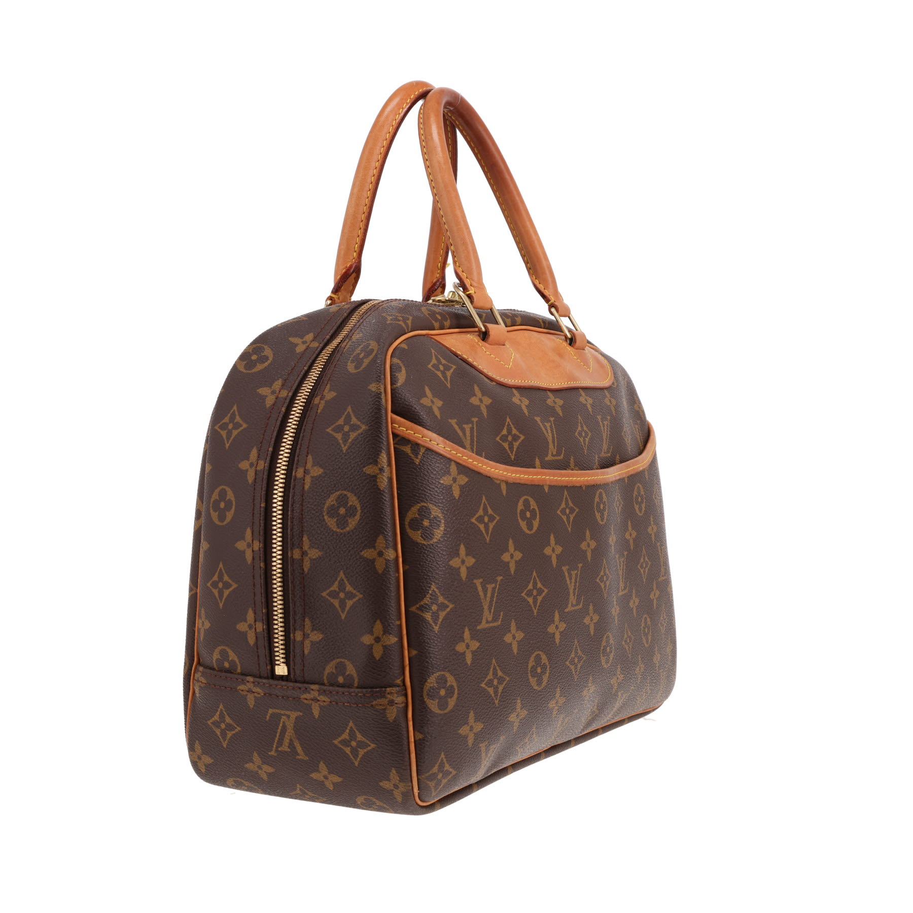 Bolso Louis Vuitton «Deauville» de lona Monogram marrón y piel natural