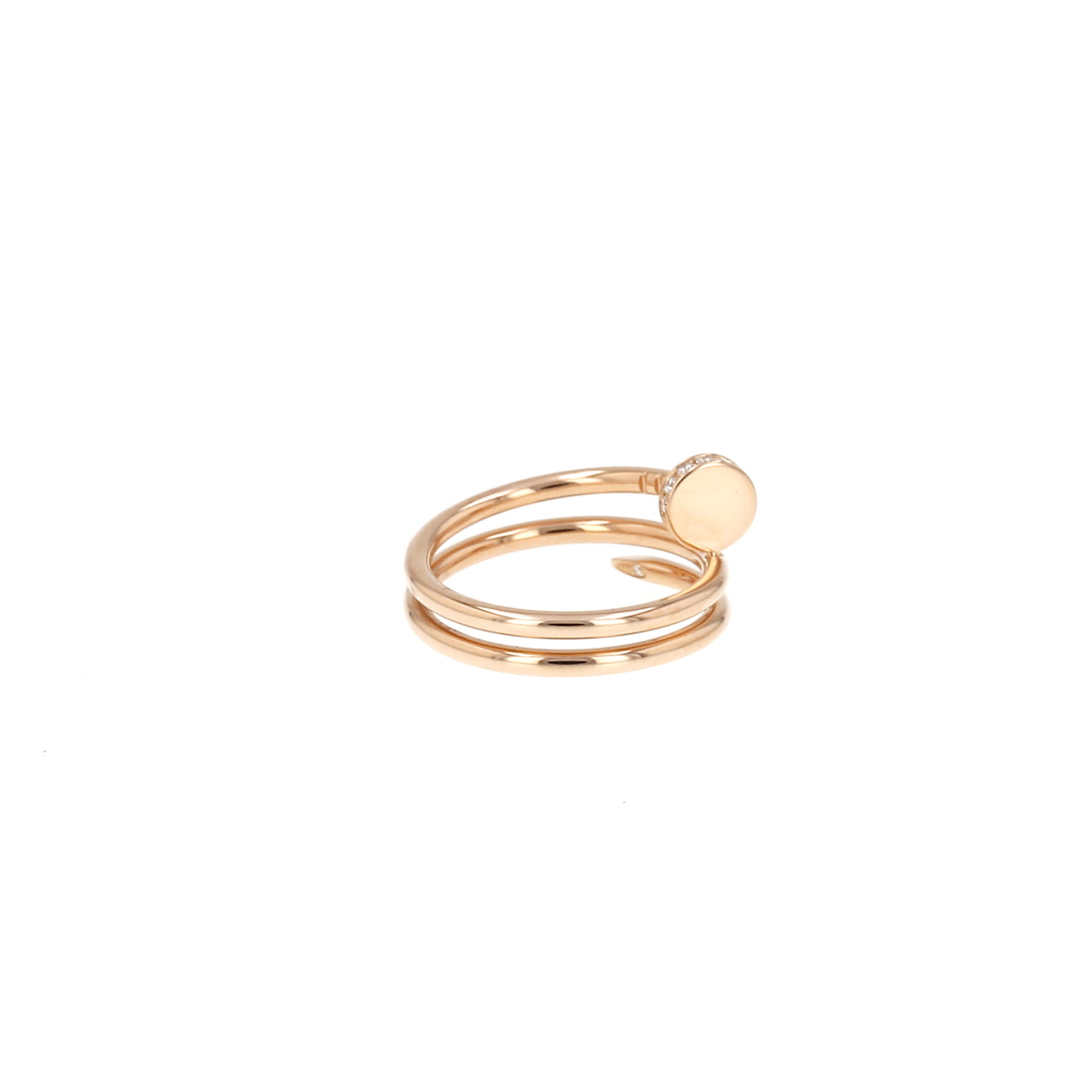 Cartier Juste un clou double ring in rose gold and diamonds