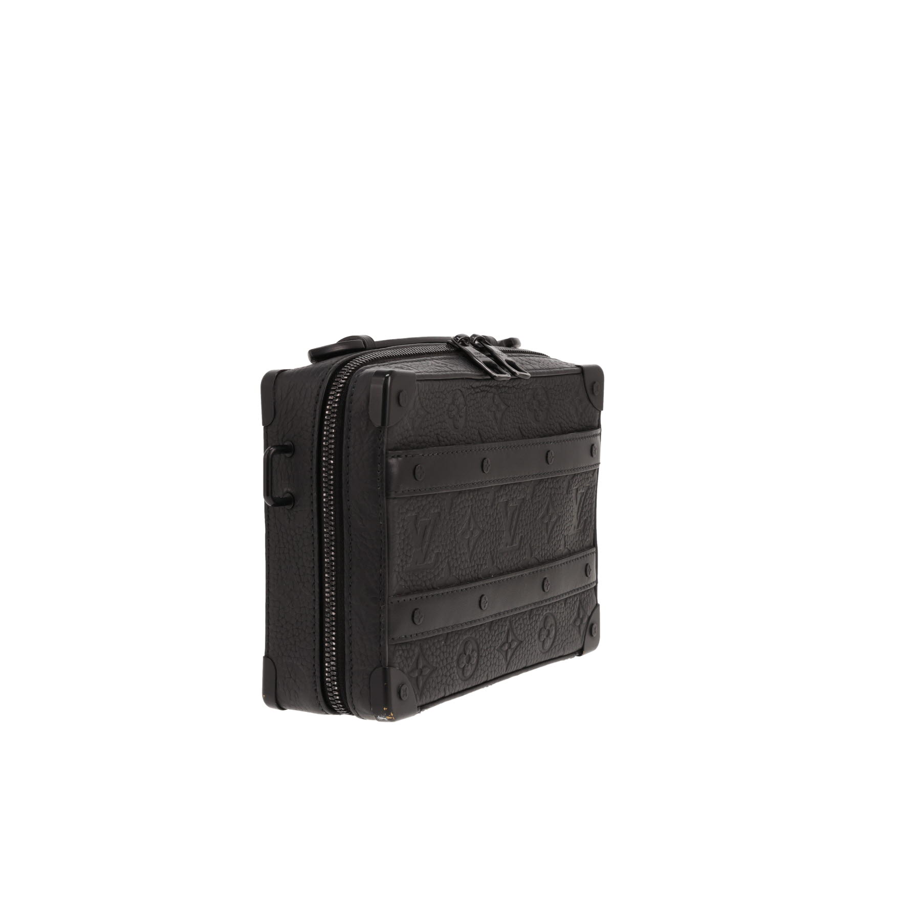 Louis Vuitton Soft Trunk shoulder bag in Noir embossed Monogram leather