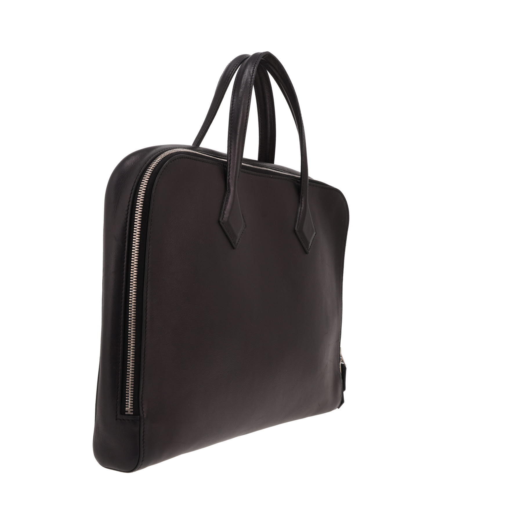 Cartella Hermès Victoria Light in pelle Evergrain Noir