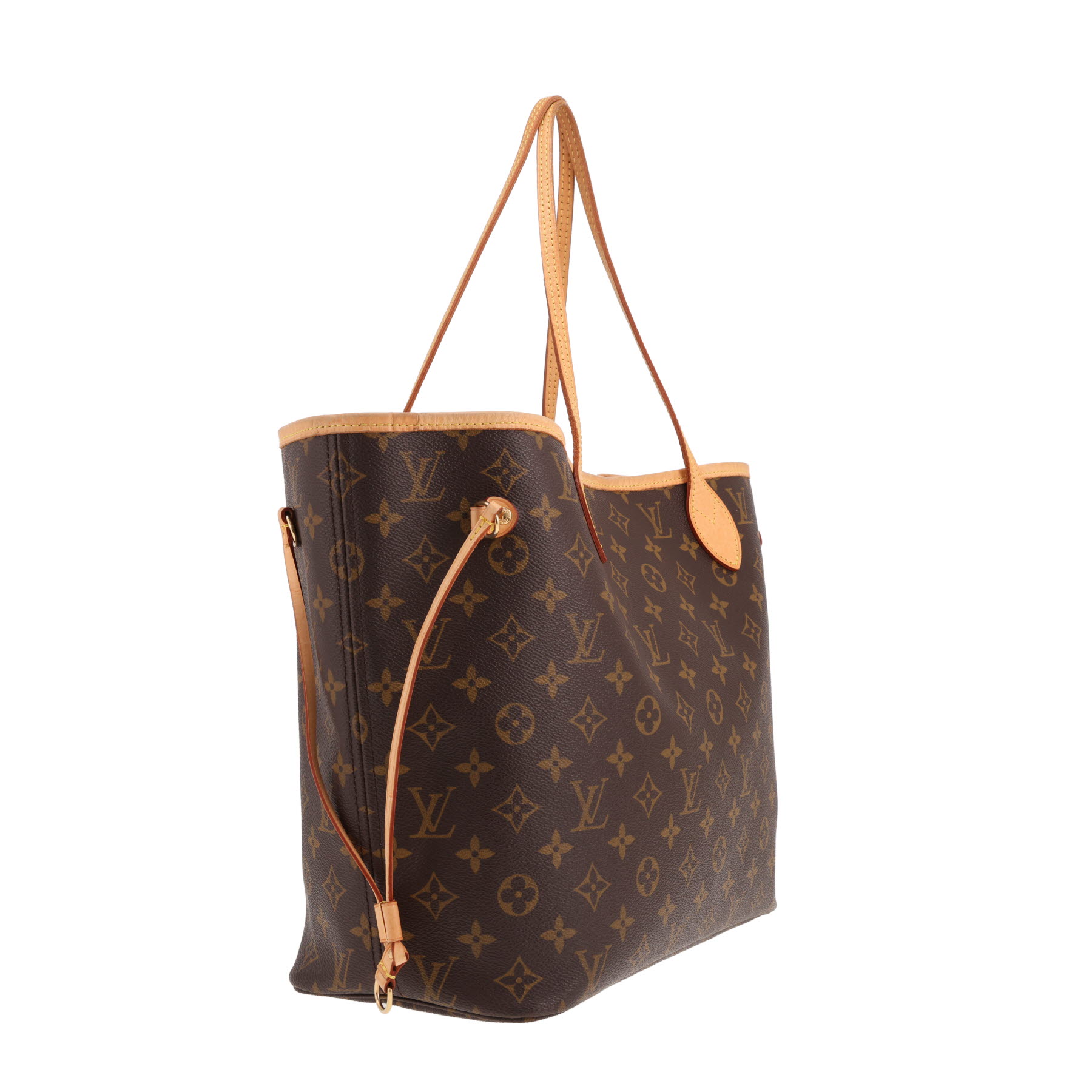 Louis Vuitton Neverfull tote bag in brown Monogram canvas and natural leather