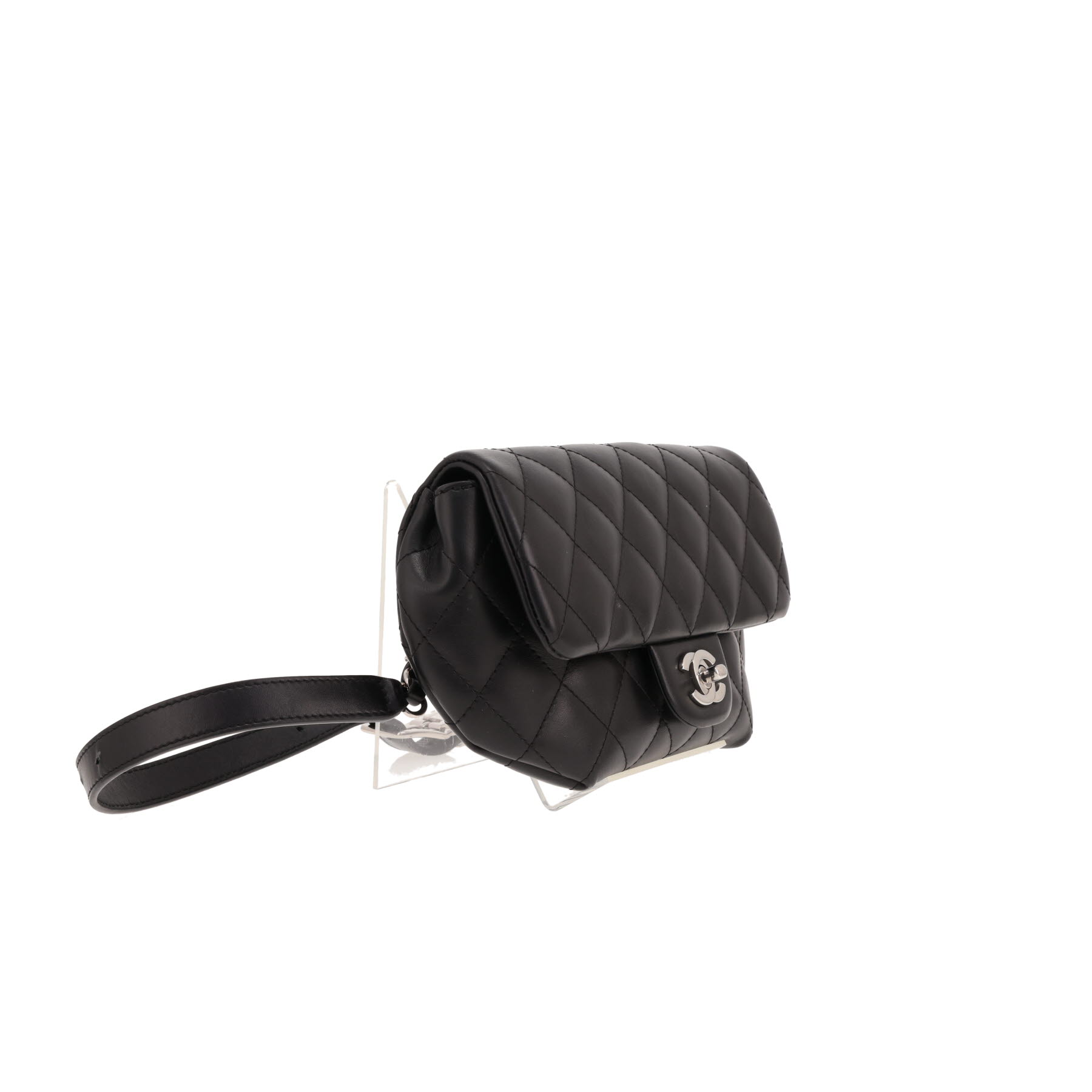 Bolso de cinturón Chanel  Bolso de cinturón de piel acolchada negra