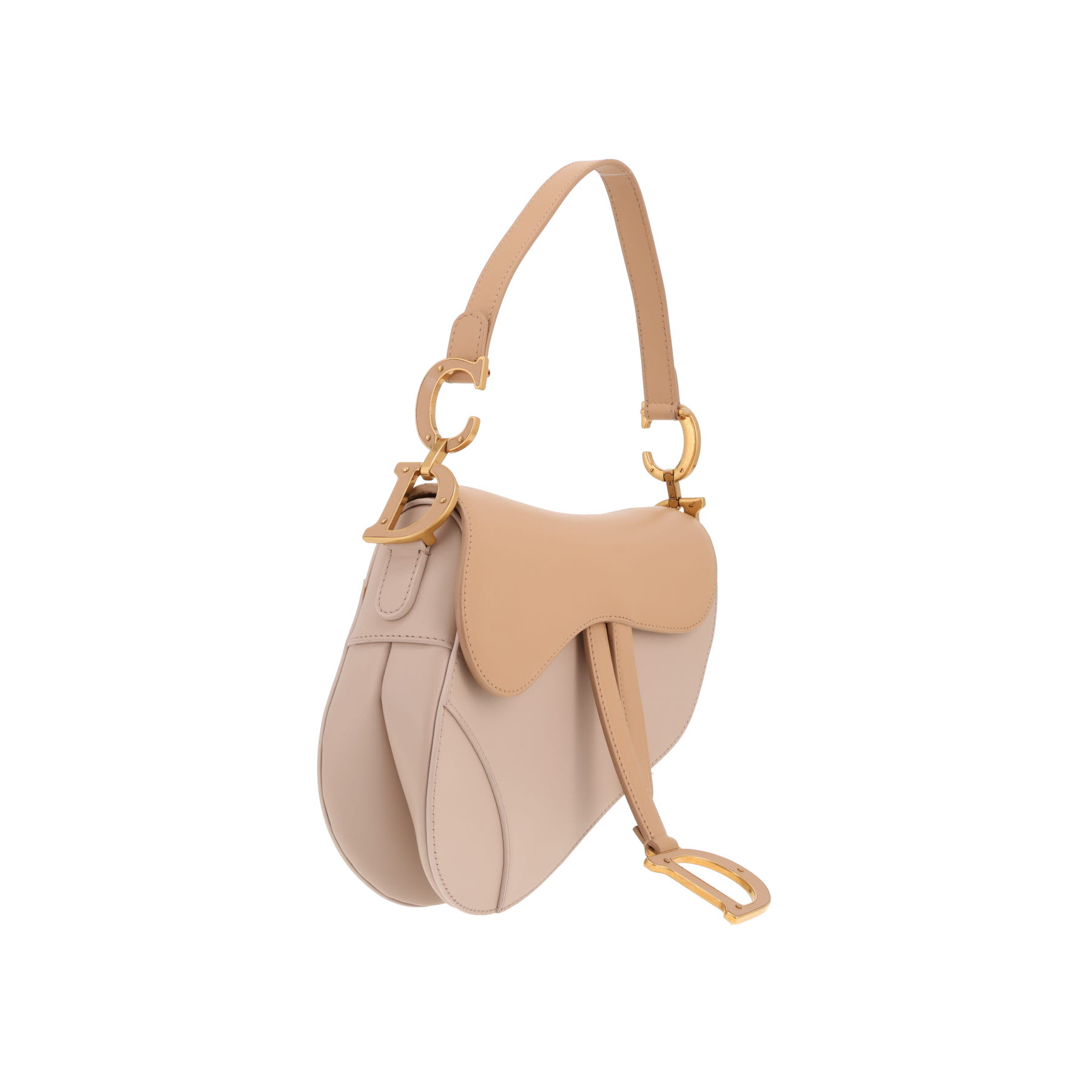 Borsa Dior Saddle in pelle bicolore beige