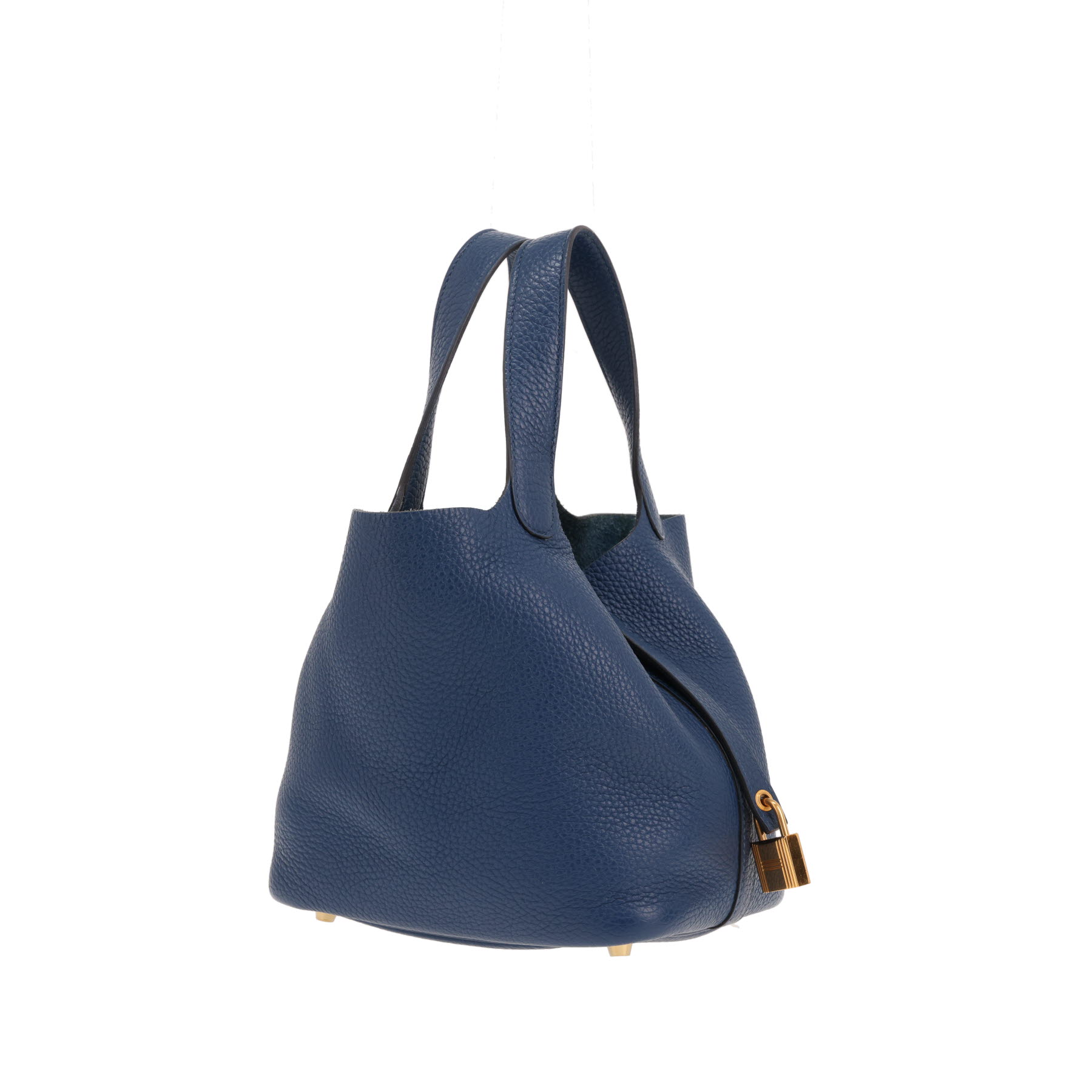 Bolso de mano Hermès «Picotin» de 18 cm, de piel Togo azul