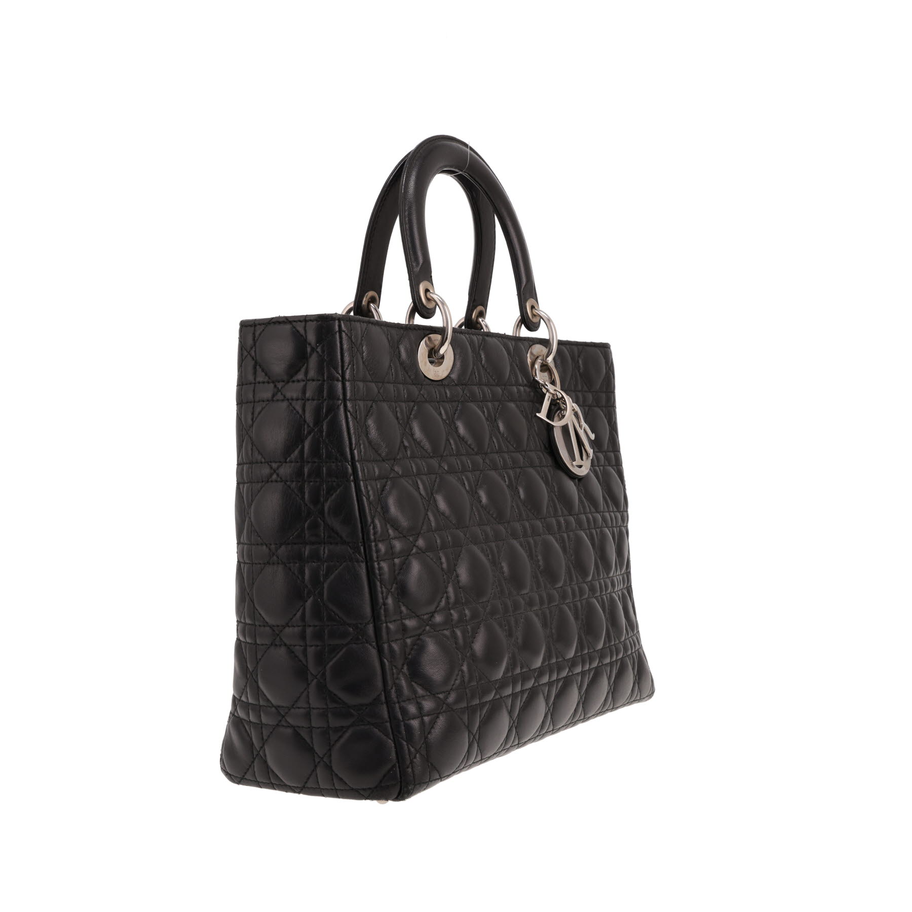Sac à main Dior  Lady Dior en cuir cannage noir
