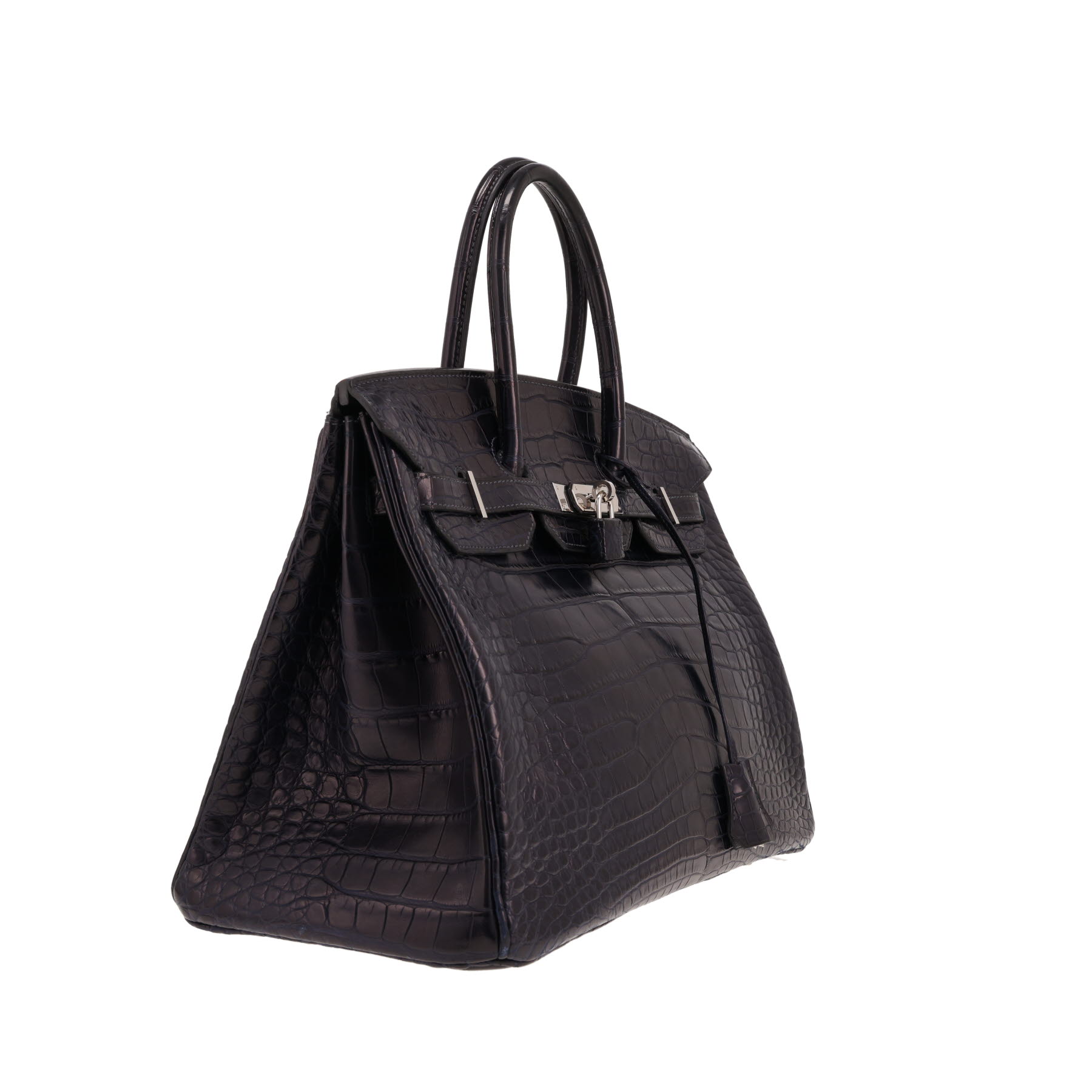 Sac à main Hermès  Birkin 35 cm en alligator bleu indigo