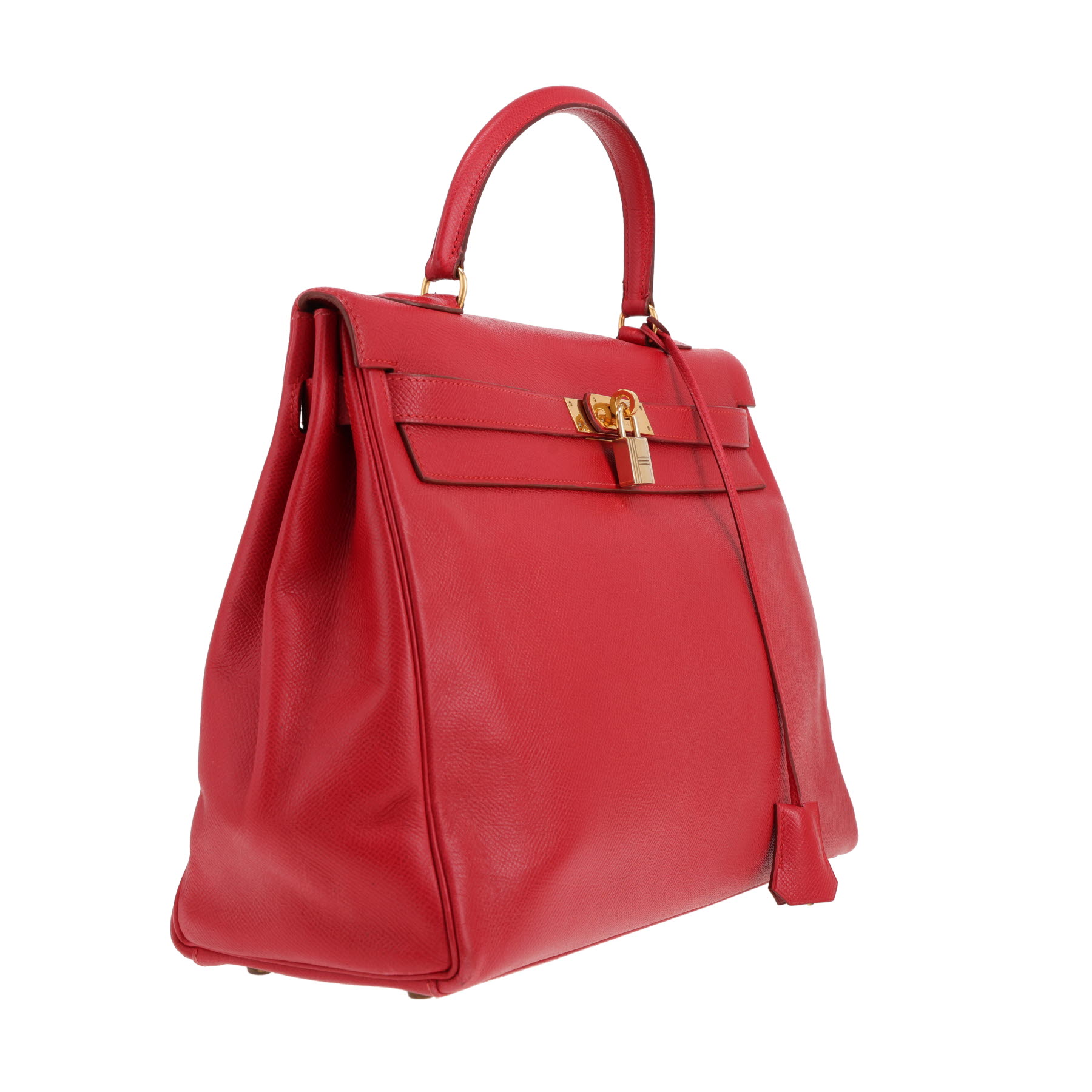 Hermès Kelly 35 cm handbag in red Courchevel leather