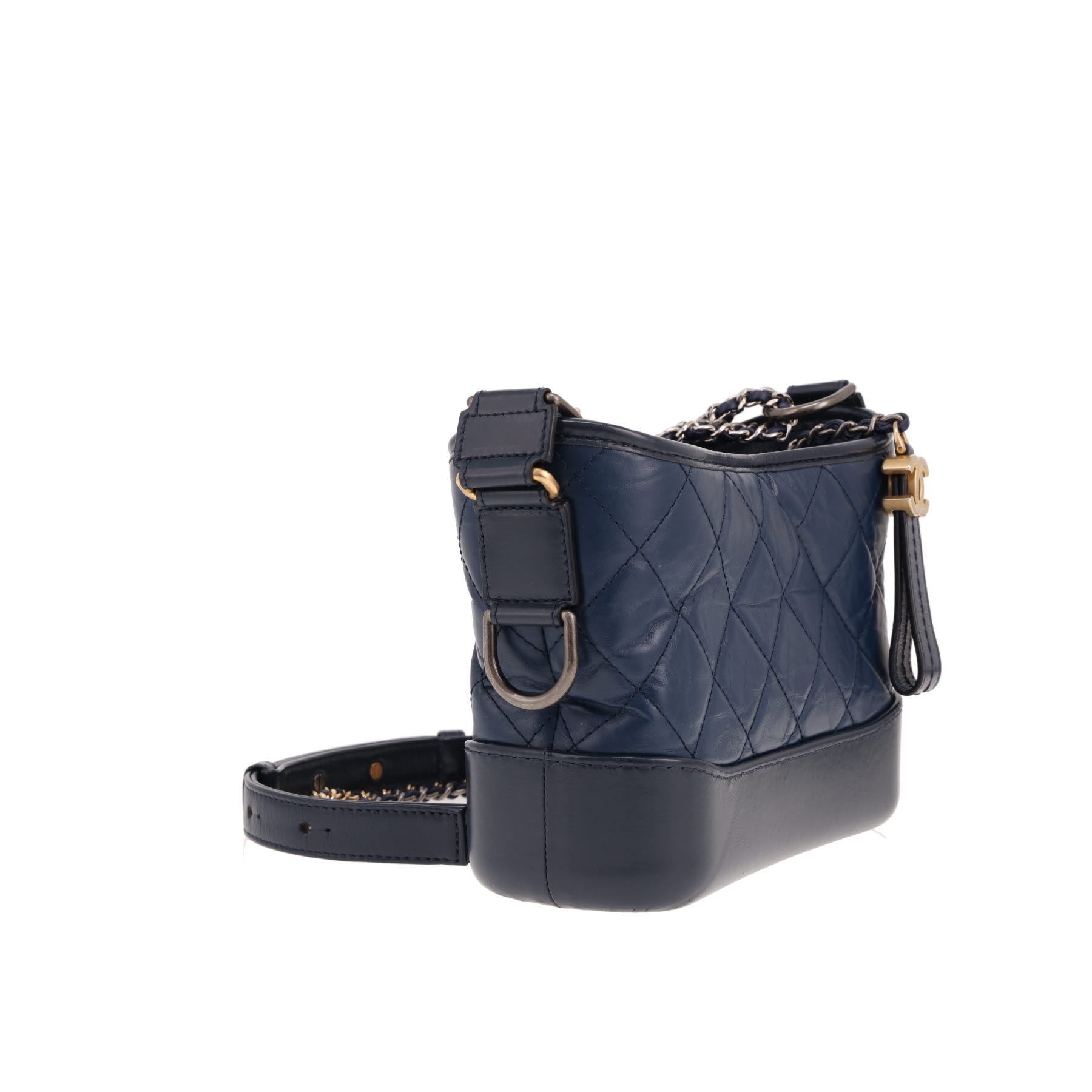 Bolso bandolera Chanel «Gabrielle», modelo pequeño, de piel acolchada Bleu Marine