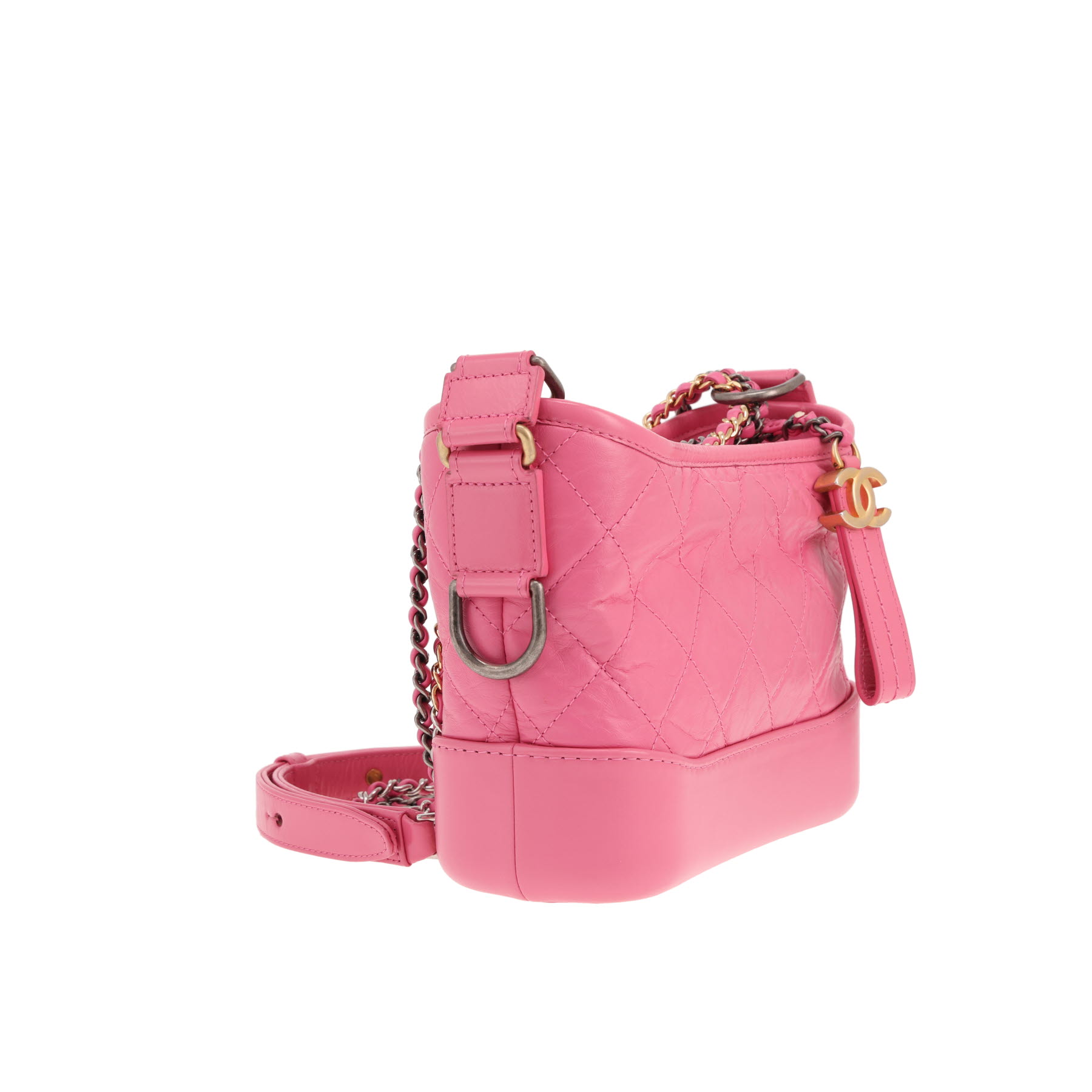 Borsa a tracolla Chanel  Gabrielle  modello piccolo  in pelle trapuntata rosa
