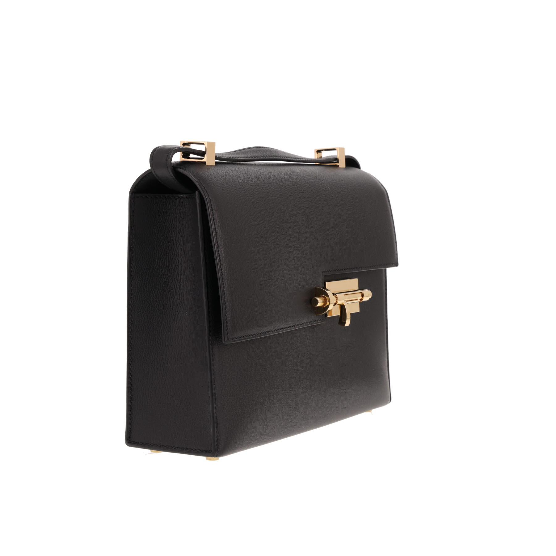 Hermès handbag  Black Allegretto leather Verrou