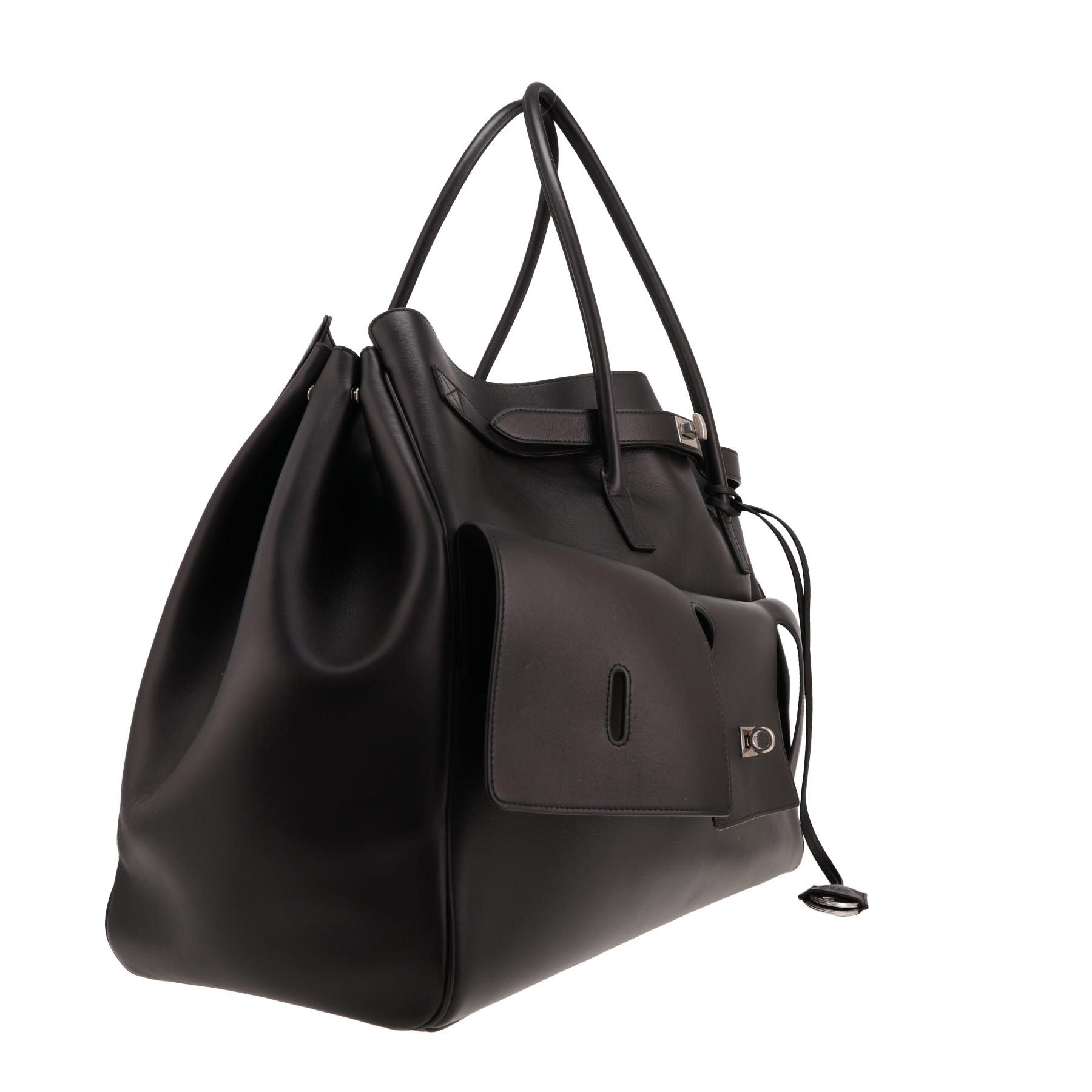 Borsa Balenciaga Bel Air XL Carry All in pelle nera