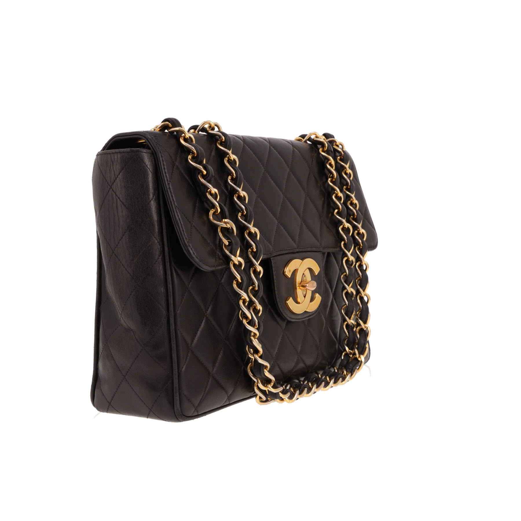 Borsa a tracolla Chanel Timeless Jumbo in pelle trapuntata nera
