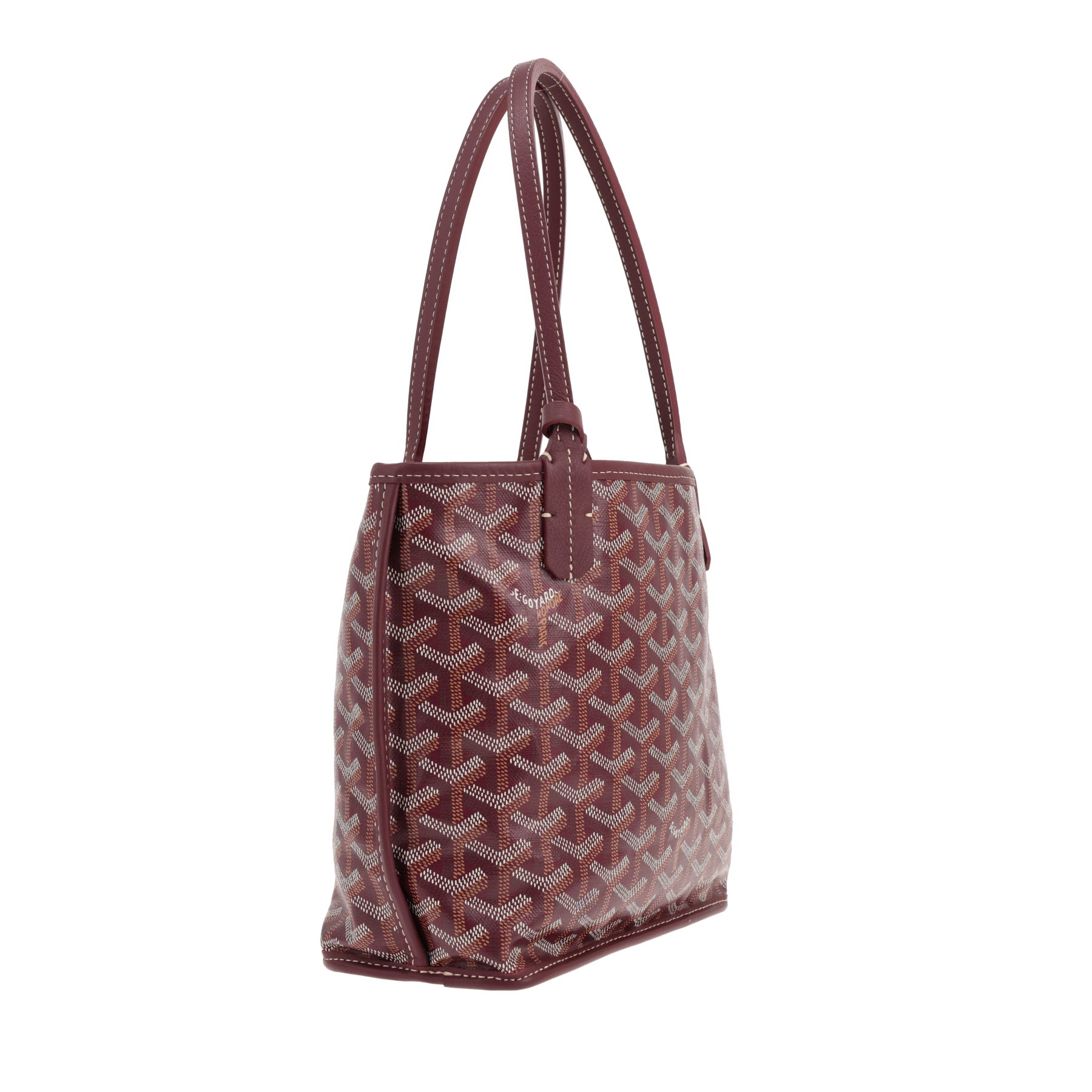 Goyard Anjou small tote bag in Bordeaux Goyardine canvas and Bordeaux leather