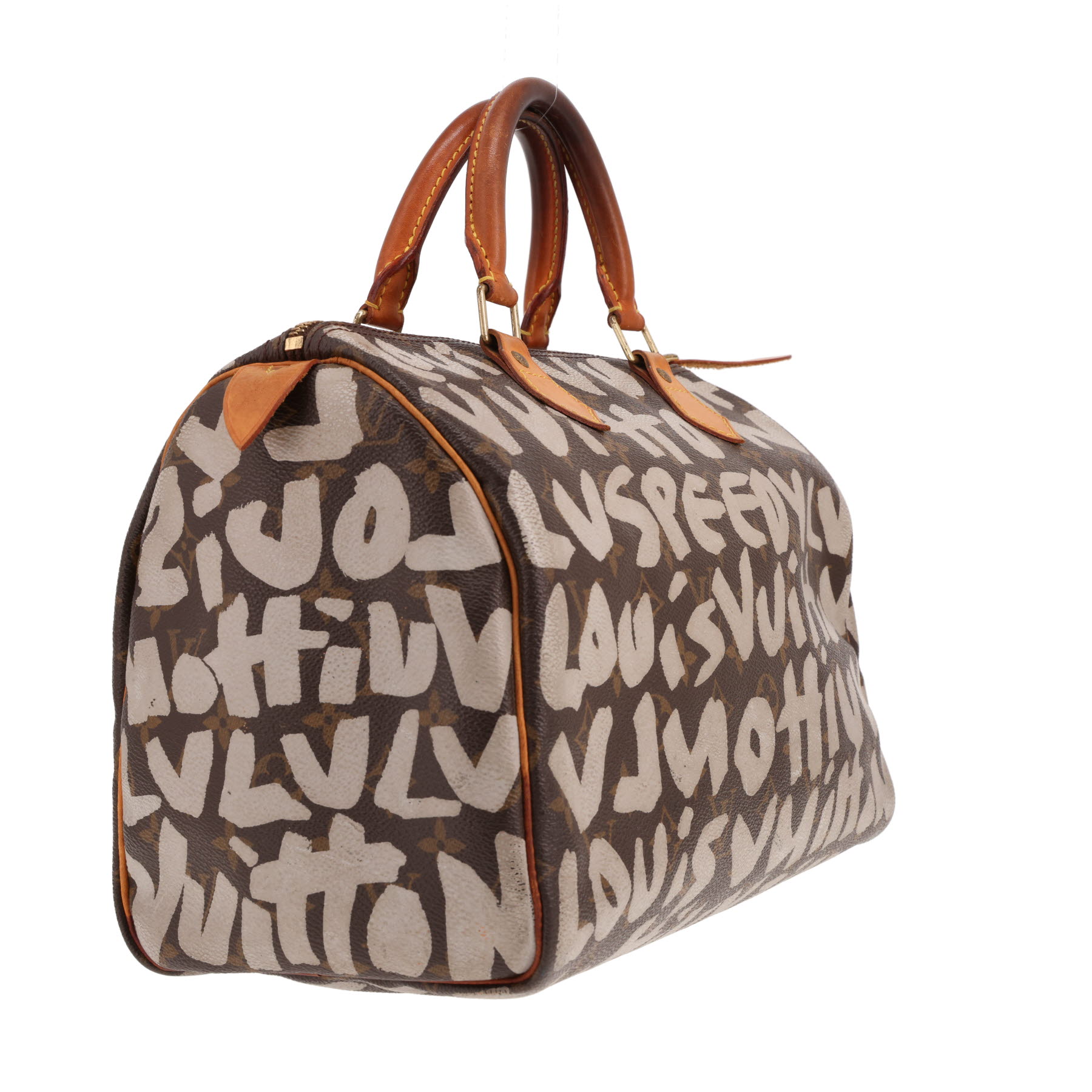 Borsa Louis Vuitton Speedy 30 in edizione limitata in tela Monogram marrone e bianca