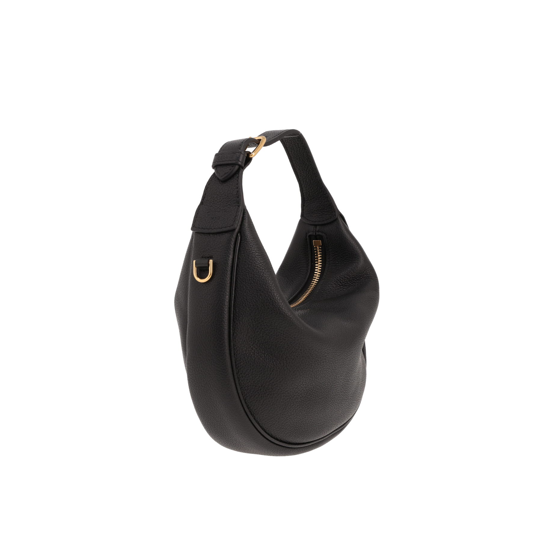 Celine Lulu Teen shoulder bag in black grained leather