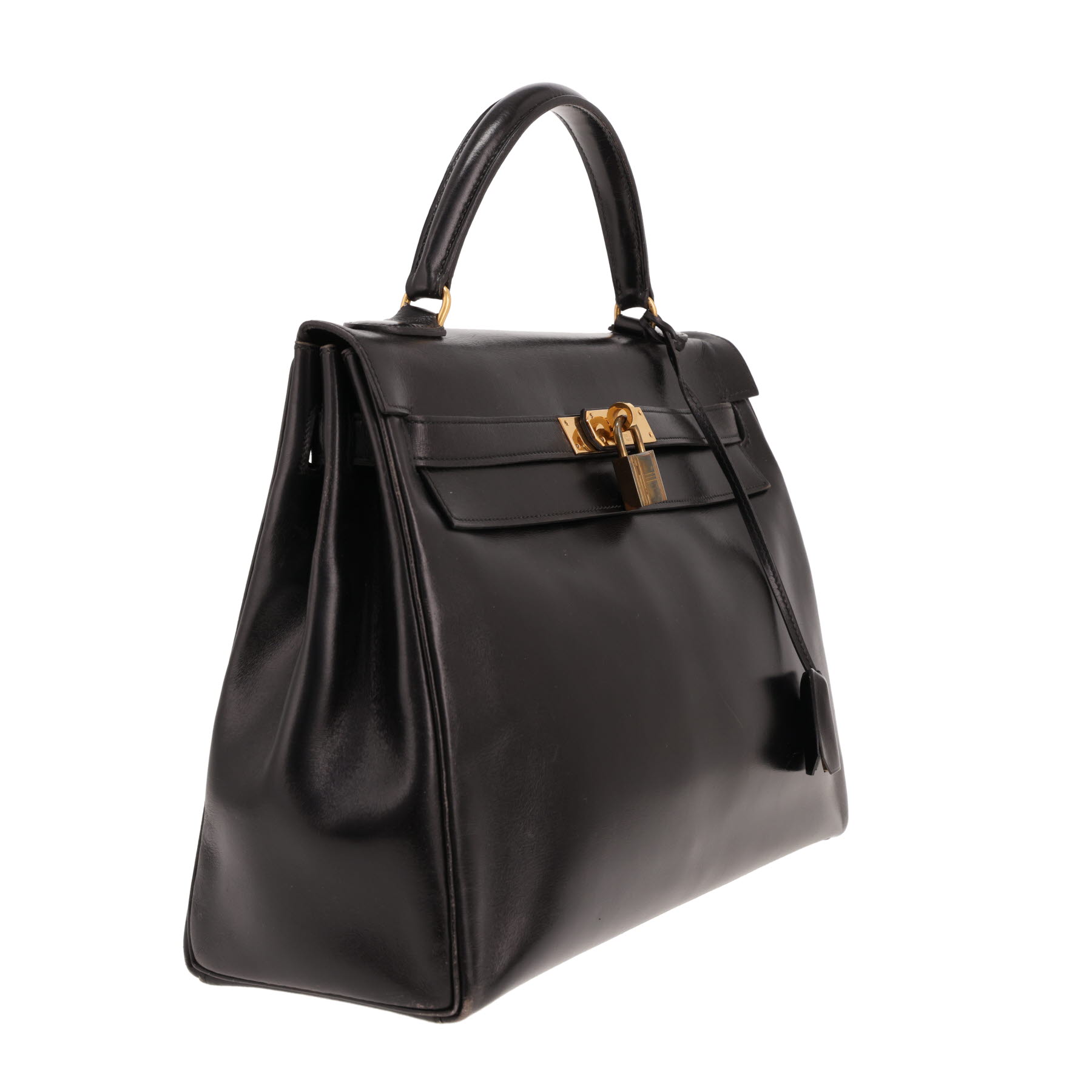 Hermès Kelly 32 cm handbag in Noir box leather