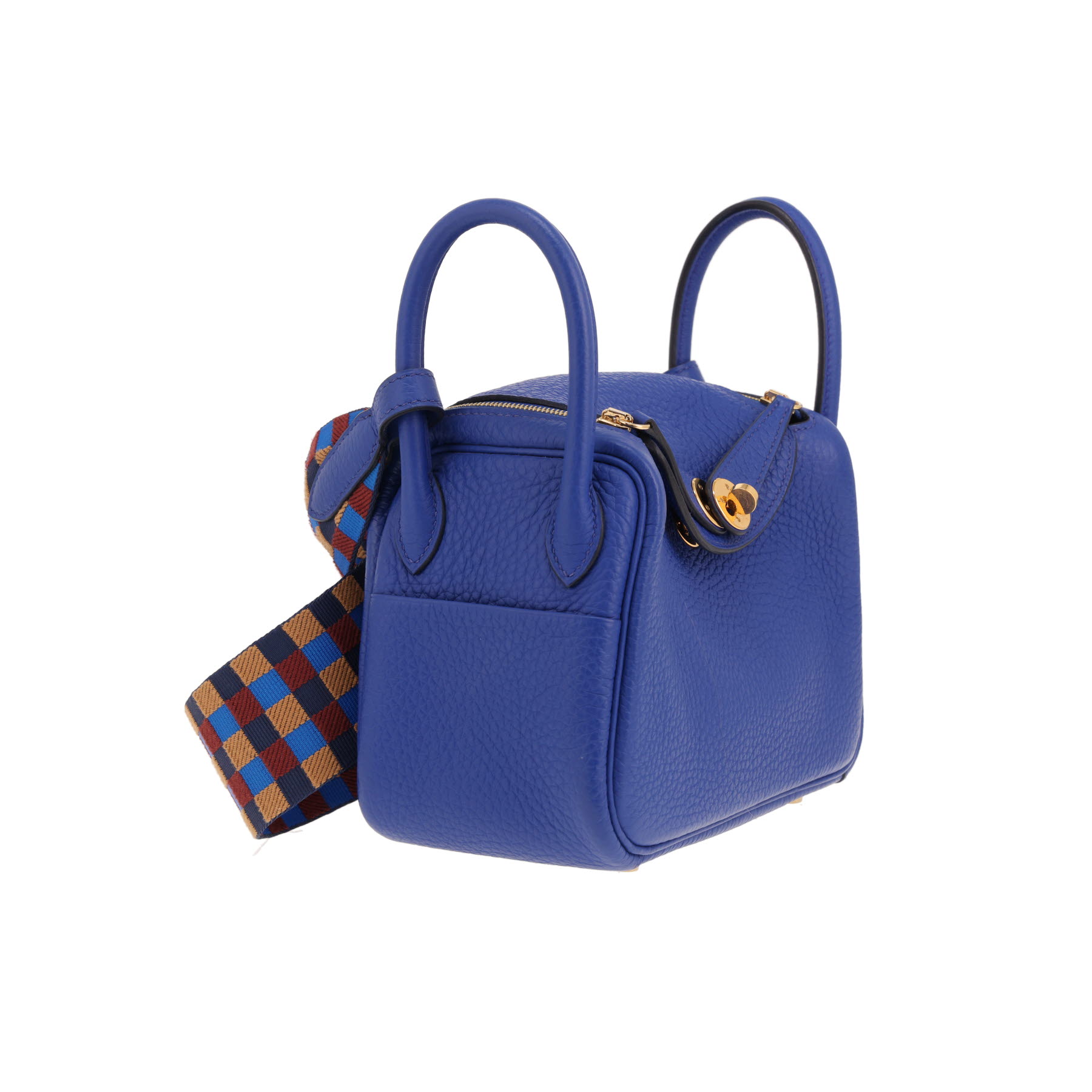 Borsa Hermès  Lindy mini  in pelle togo blu Royal
