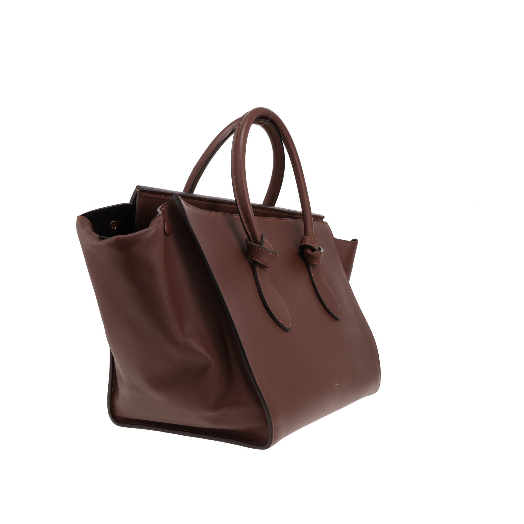 Celine Tie Bag handbag in brown leather
