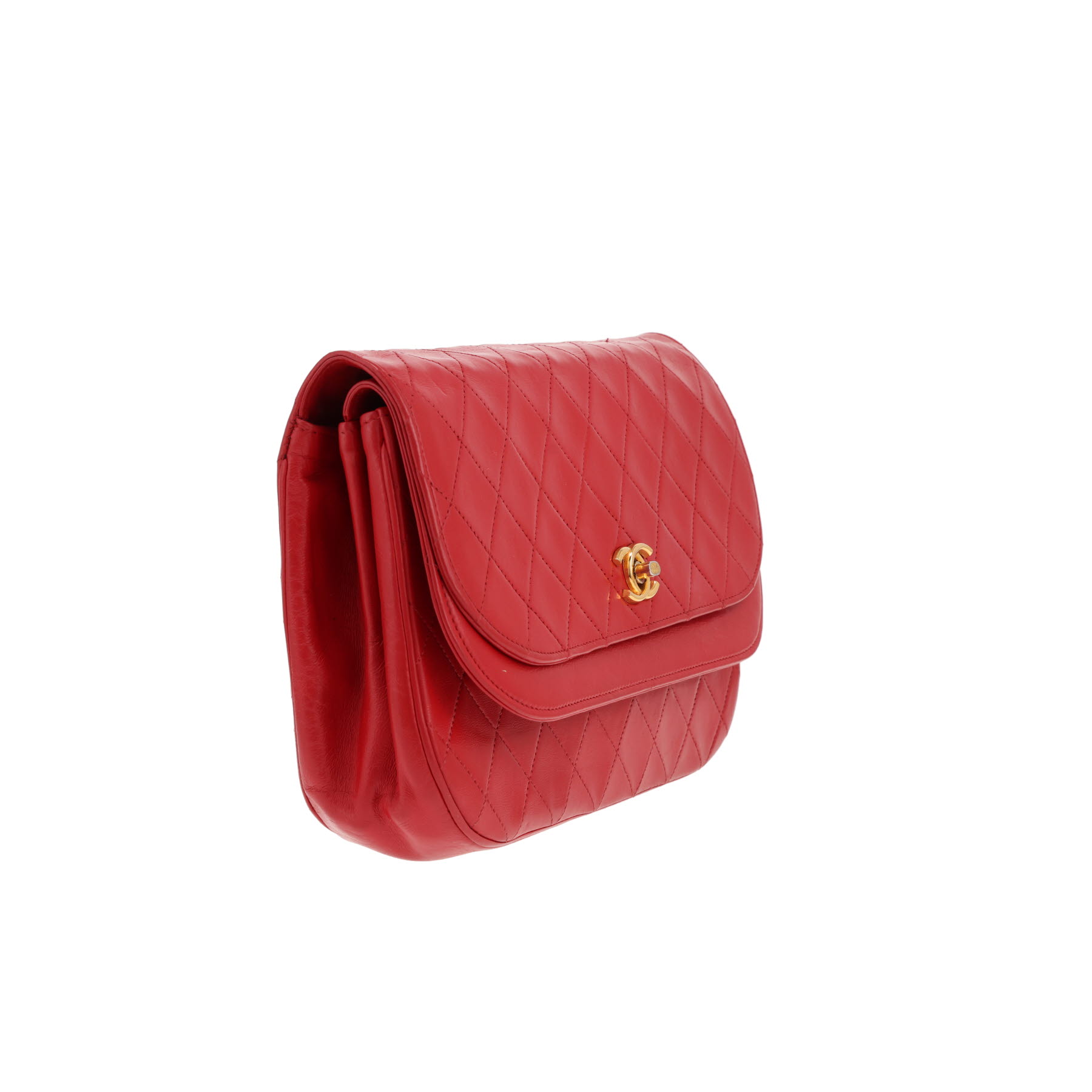 Sac bandoulière Chanel  Vintage en cuir matelassé rouge