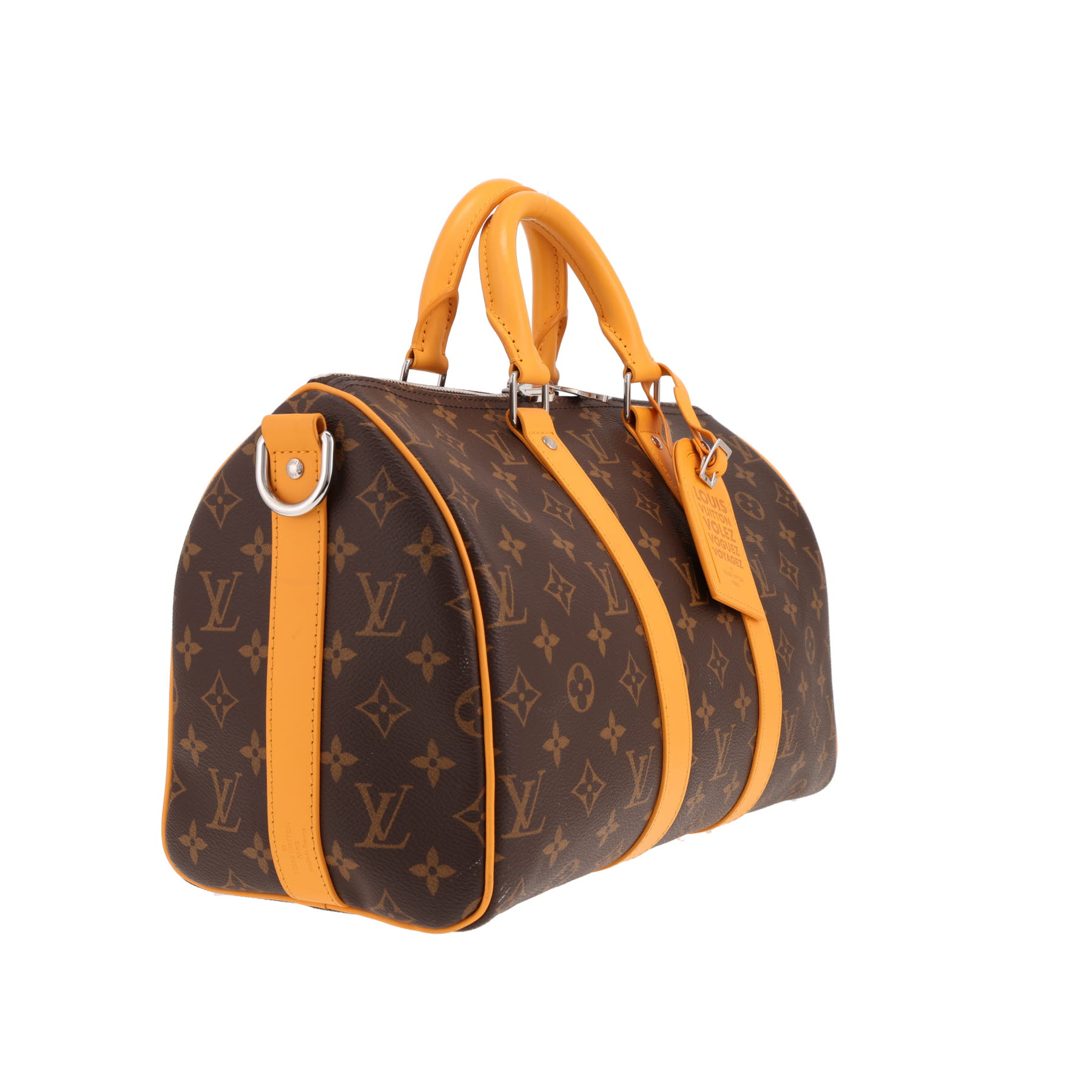 Louis Vuitton Keepall XS shoulder bag in brown Monogram canvas and yellow leather