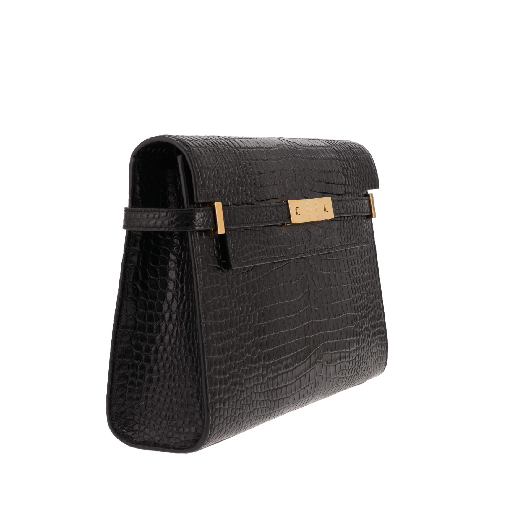Sac à main Saint Laurent  Manhattan en cuir noir