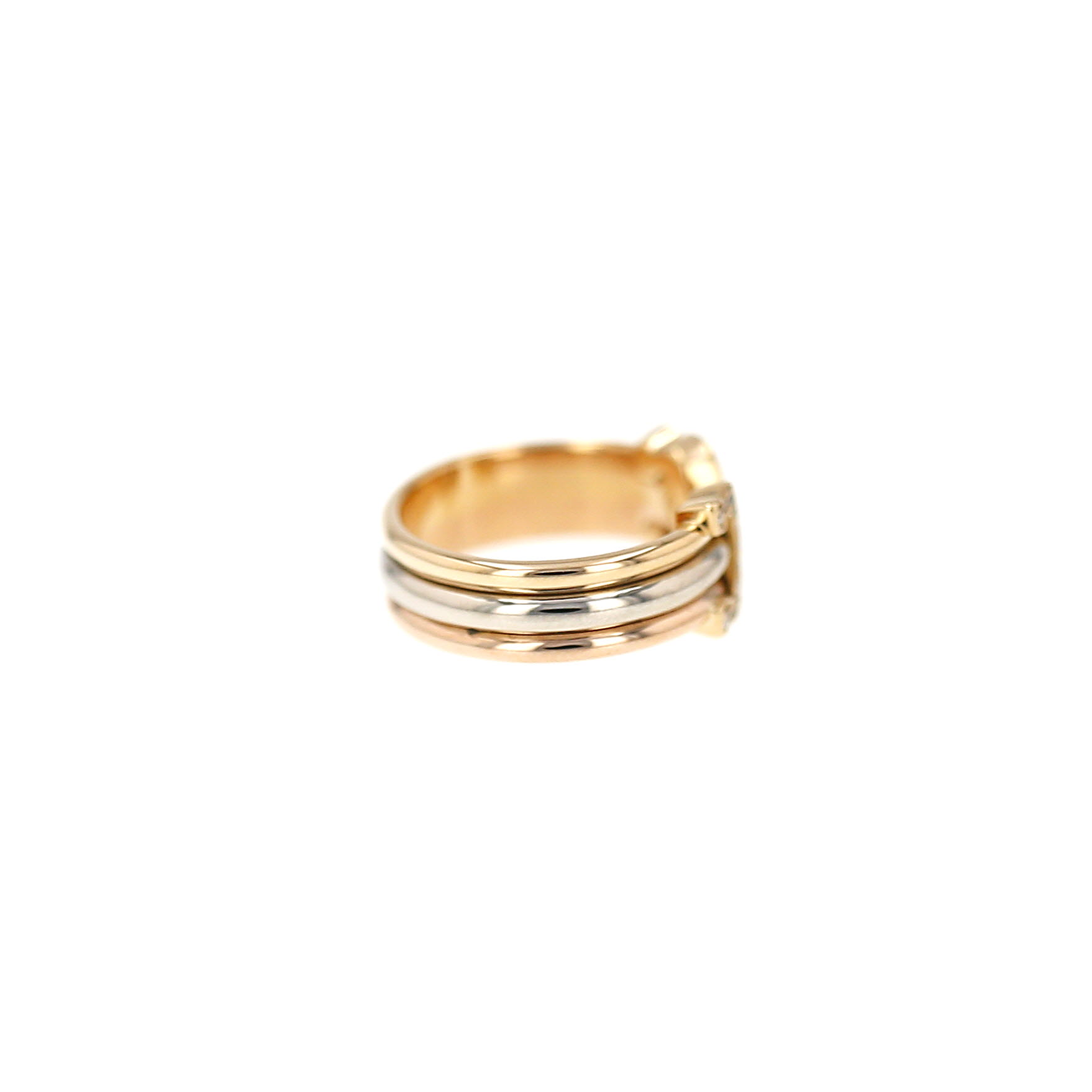 Bague années 1990 Cartier C de Cartier en 3 ors et diamants