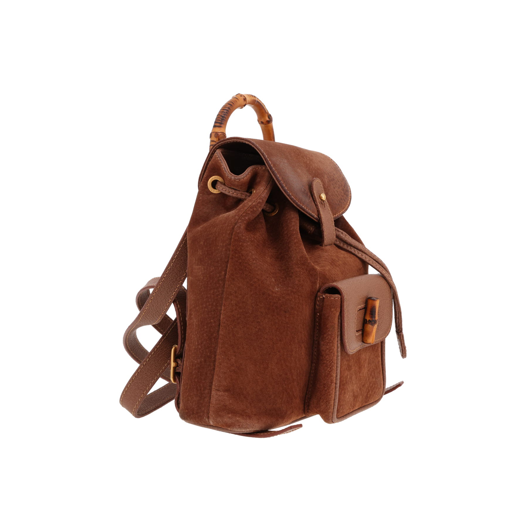 Sac à dos Gucci   en daim marron et cuir marron