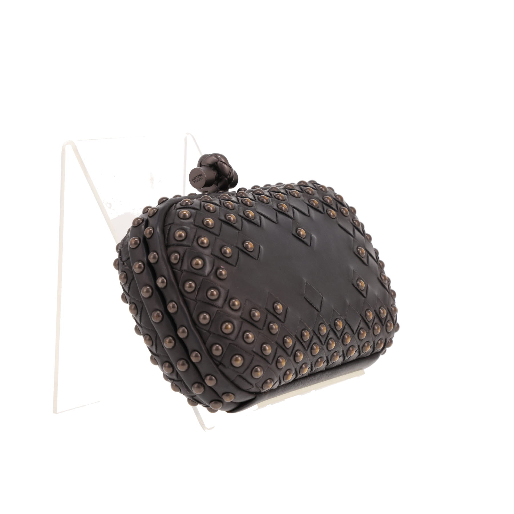 Pochette Bottega Veneta  Knot en cuir intrecciato noir