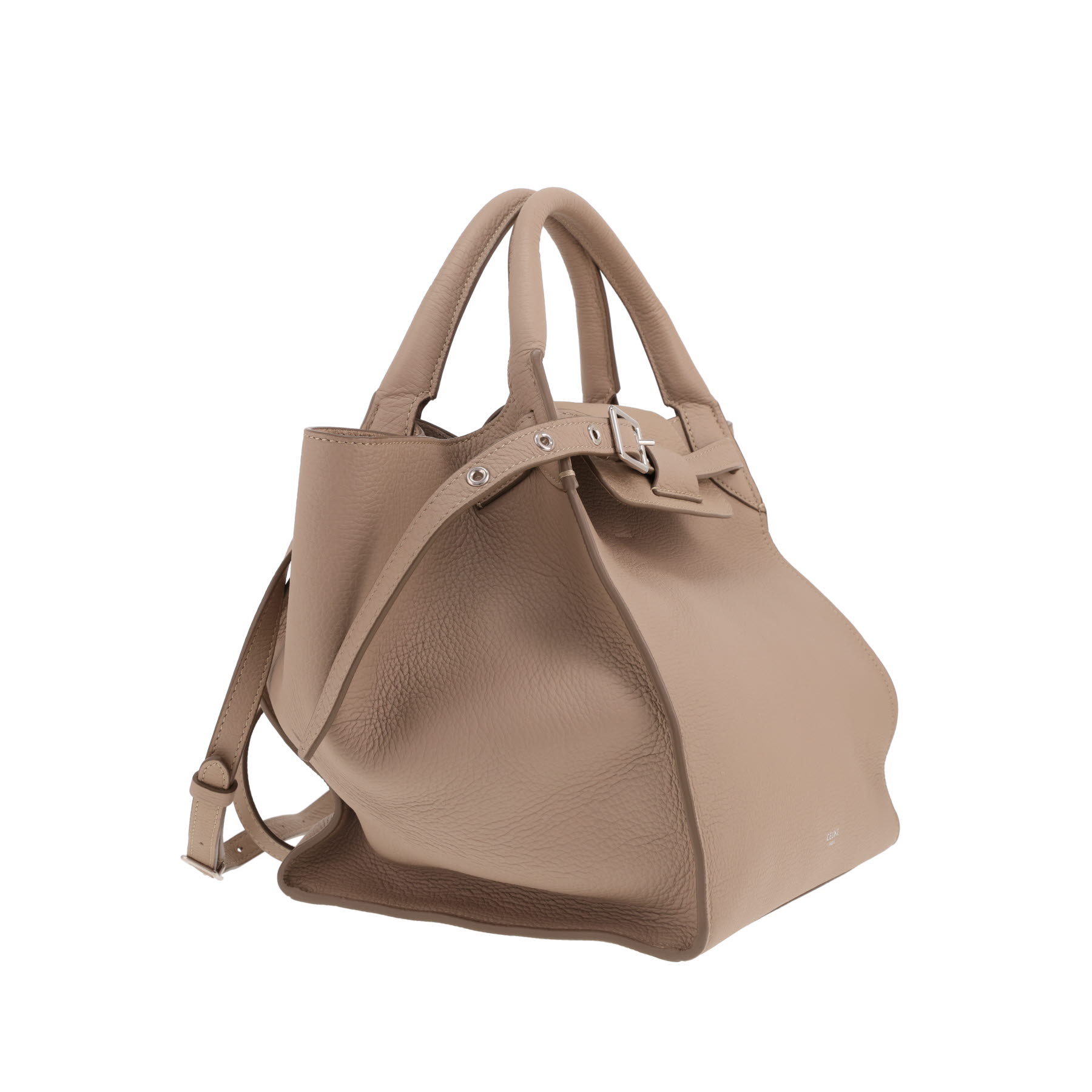 Borsa Celine Big Bag in pelle martellata color taupe