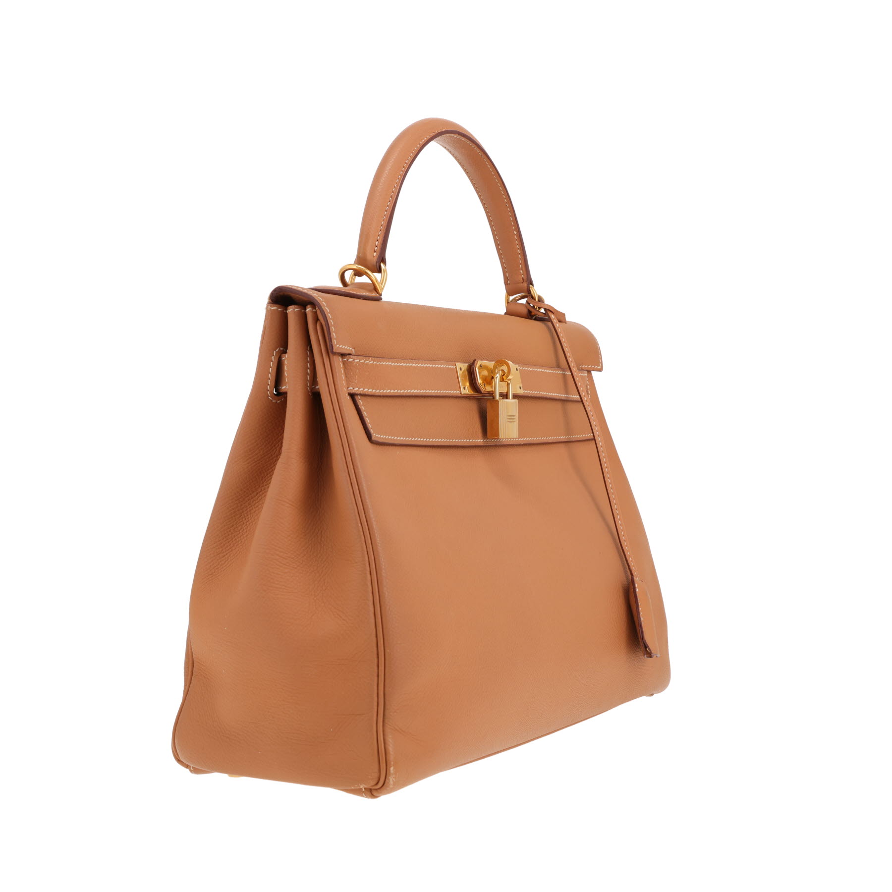 Hermès Kelly 32 cm handbag in Courchevel Gold leather