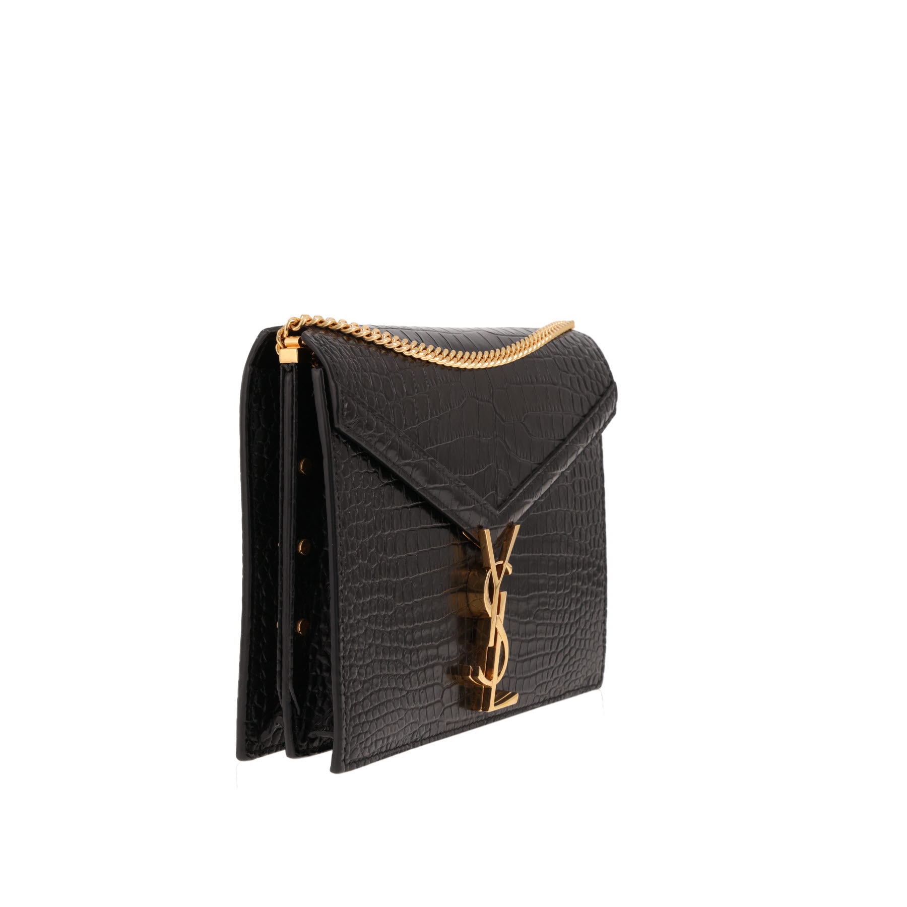 Sac bandoulière Saint Laurent  Cassandre en cuir noir