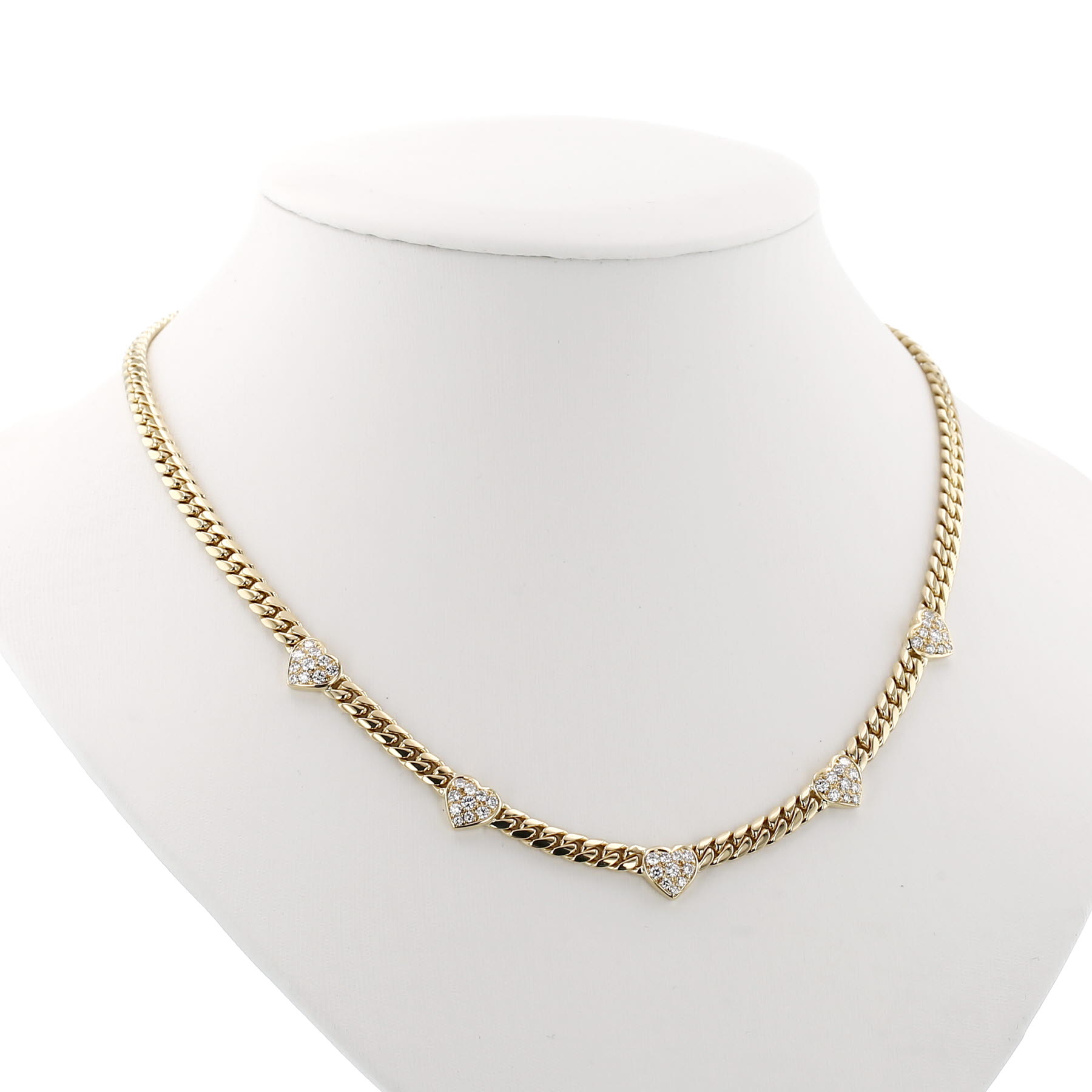 Collana vintage in oro giallo e diamanti