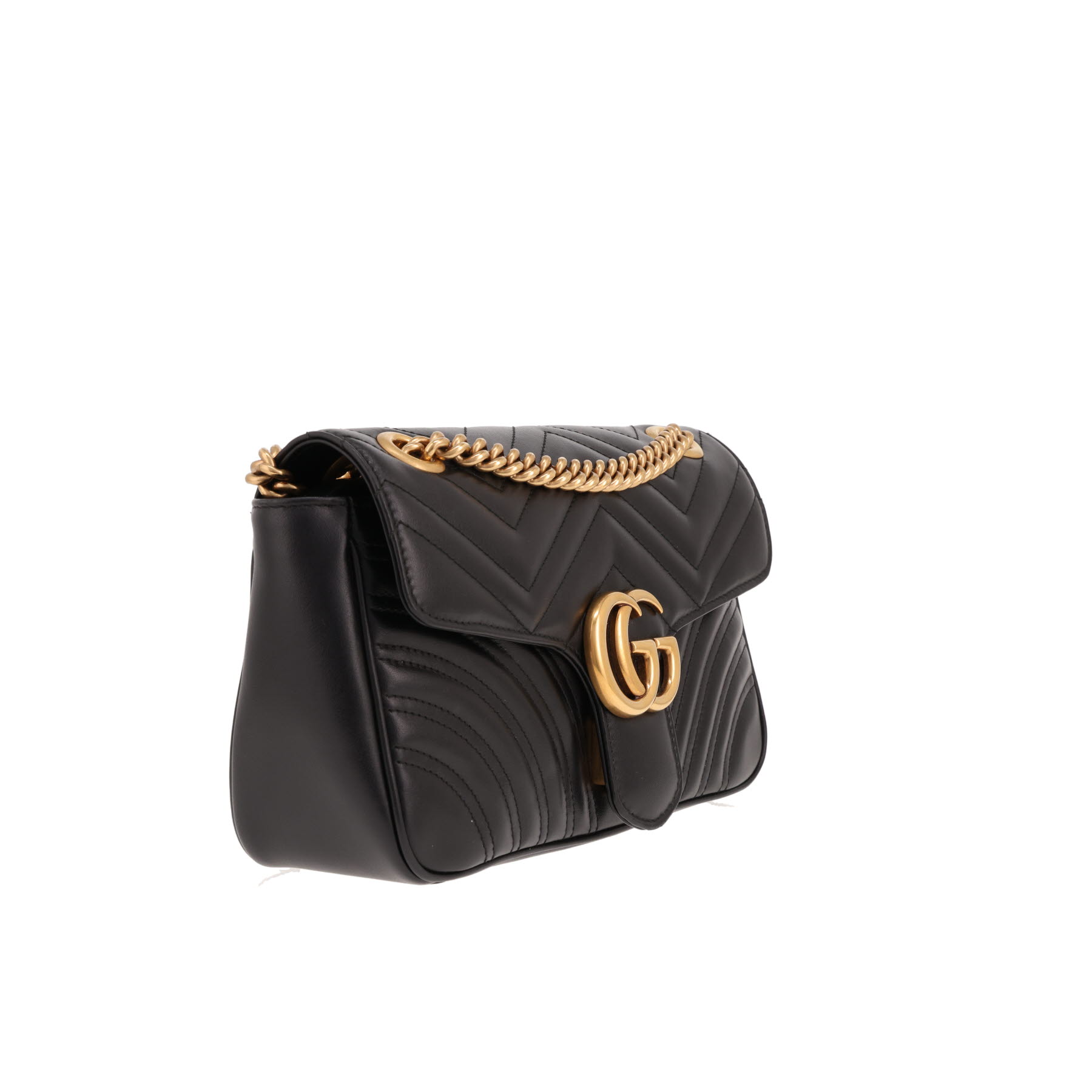 Sac bandoulière Gucci  GG Marmont en cuir matelassé noir