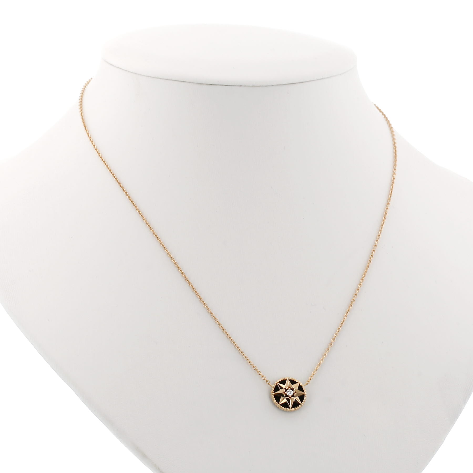 Collier Dior Rose des vents en or rose, onyx et diamant