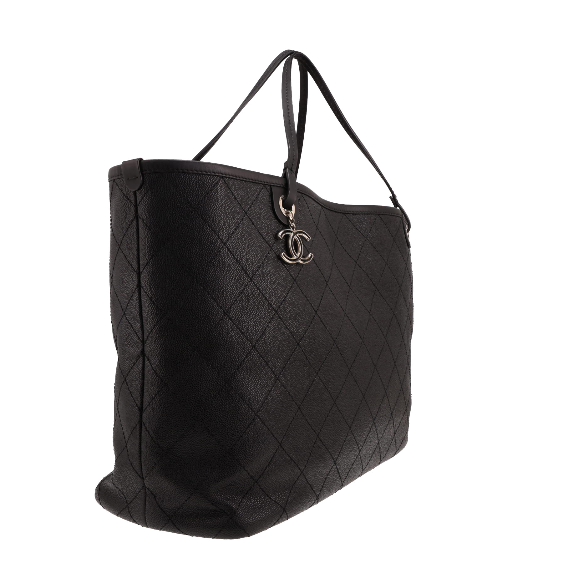 Sac cabas Chanel  Shopper Fever en cuir matelassé noir